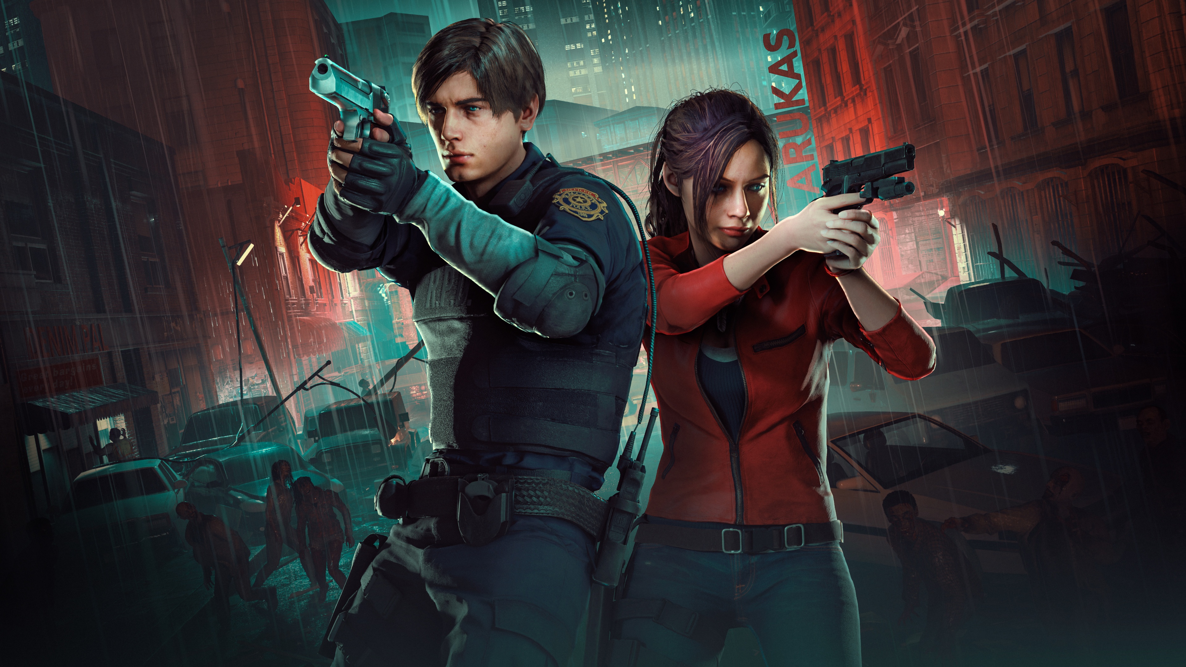 Resident Evil 2 Wallpaper 4K, Leon S. Kennedy, Claire Redfield