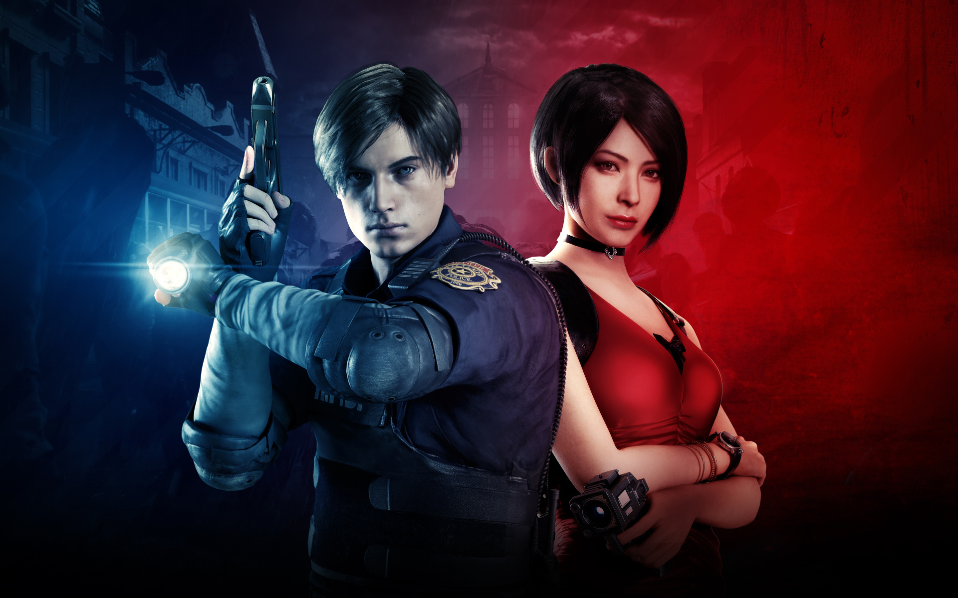 Poster of a new computer game Resident Evil 2, 2019 Desktop wallpaper 1920x1200