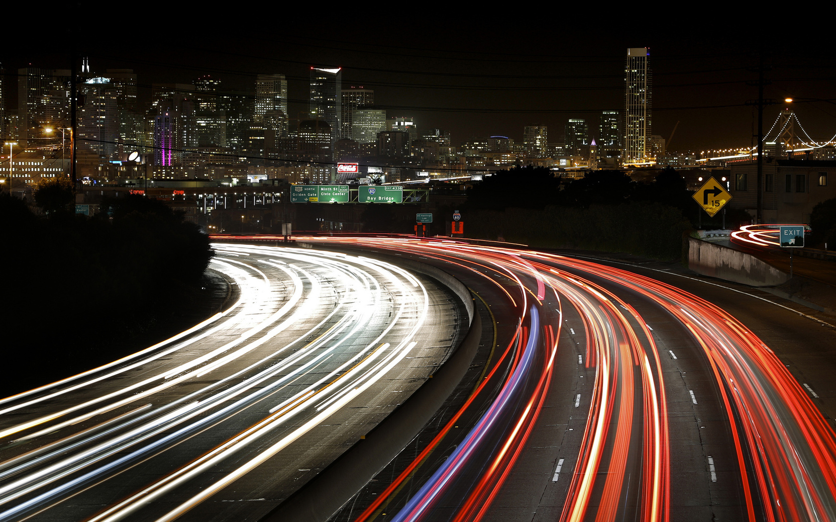 Download Photography Time Lapse Light Trail Wallpaper