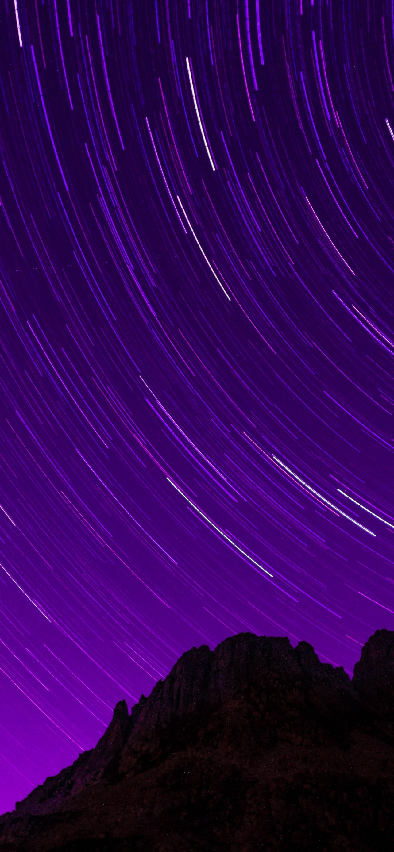 Star Trails Purple Sky Timelapse Night Sky Astronomy Dark