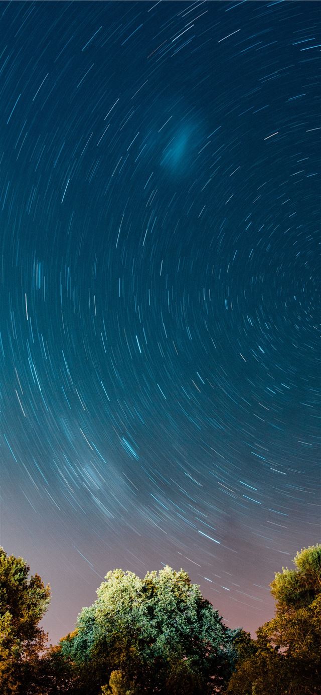 timelapse photo of stars iPhone X Wallpaper Free Download
