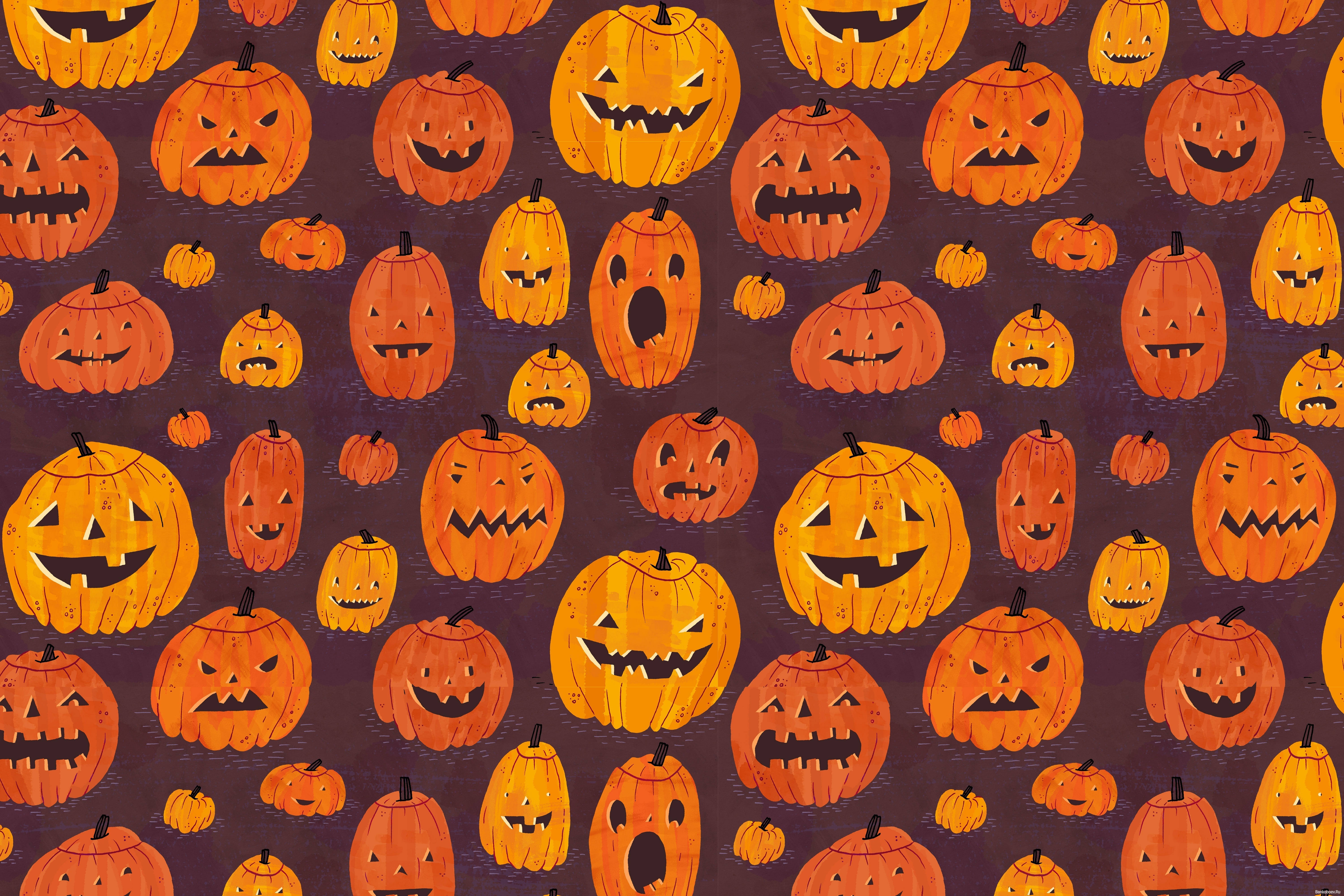 4K Ultra HD Halloween Pumpkin Party Wallpaper