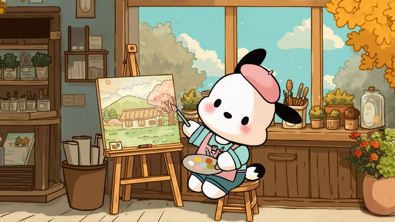 Paiting with Pochacco