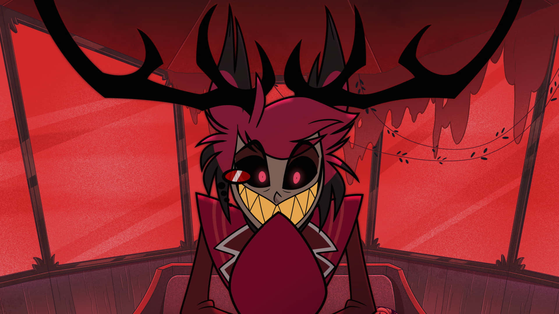 Download Alastor Smiling Demon Hazbin Hotel Wallpaper
