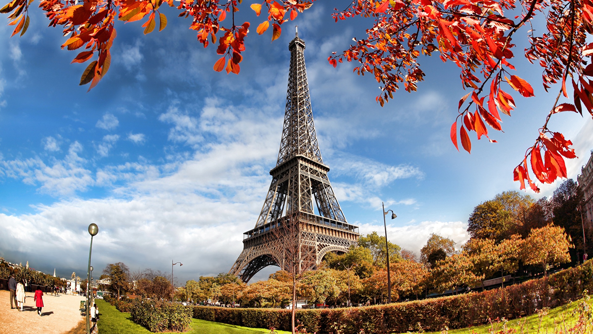 Photo Paris Eiffel Tower France Autumn Cities 1920x1080