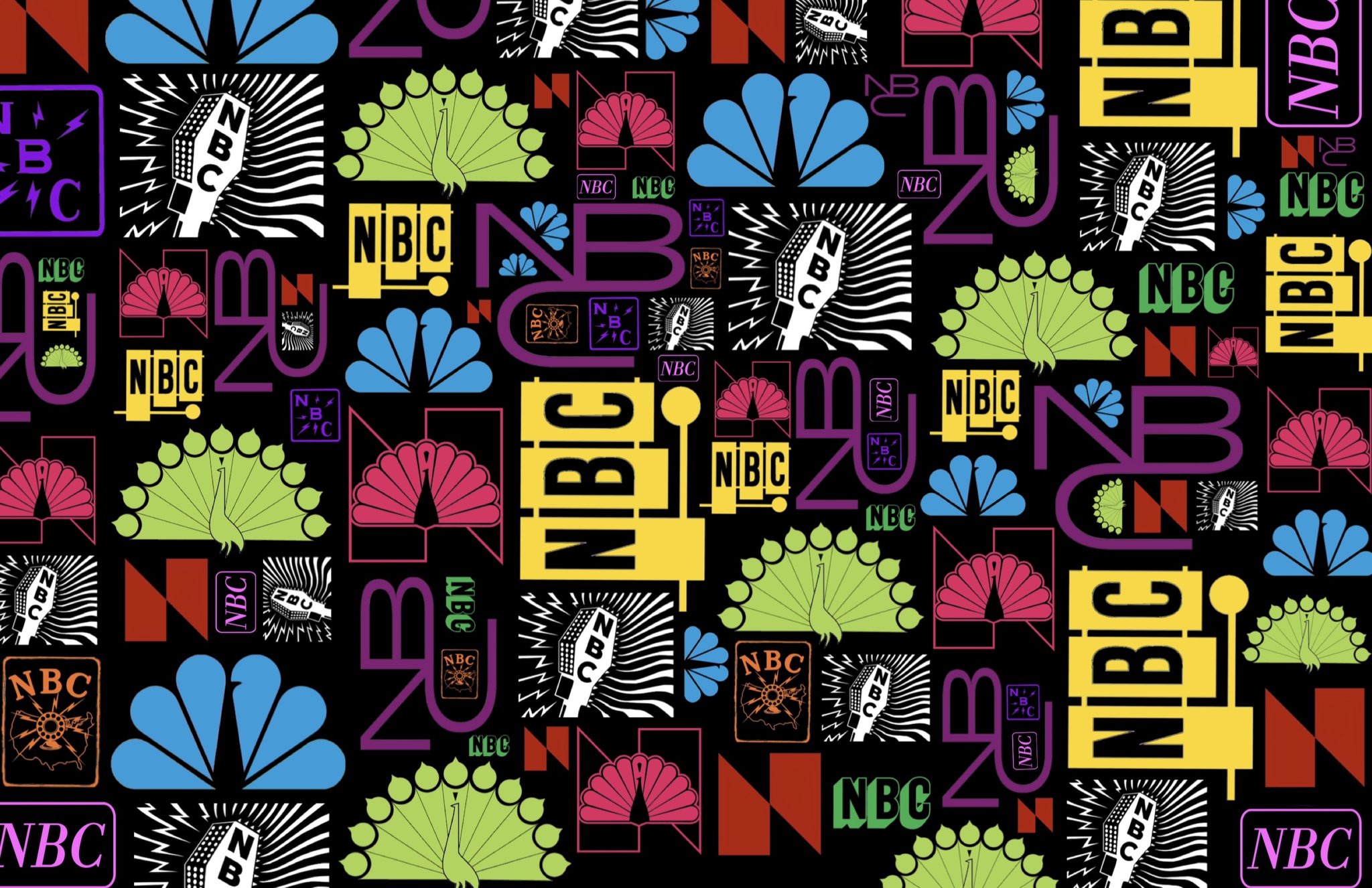 Mark Lu's Home and World's a picture that I redesign the NBC Retro Logo Evolution Wallpaper wow that means it's from the Radio Network to the Iconic Peacock!