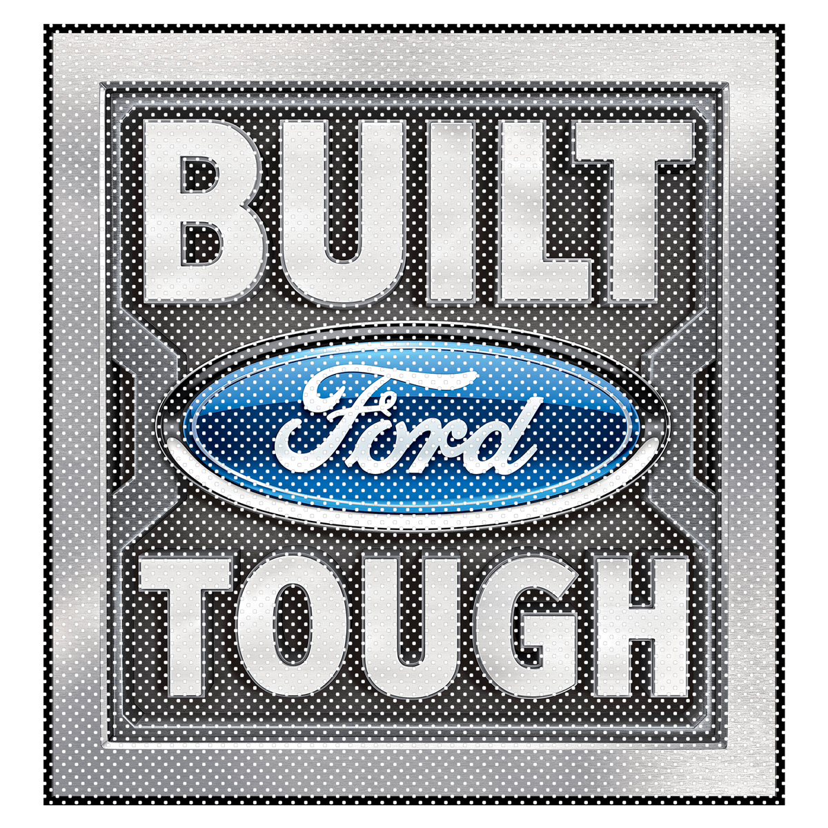 Ford Built Ford Tough 12 3M Perforated Unobstructed View Window Graphic Decal