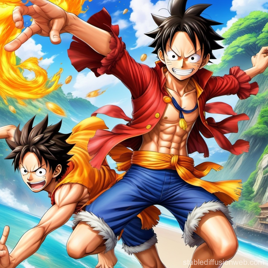 Luffy vs Gojo: A Hypothetical Showdown. Stable Diffusion Online