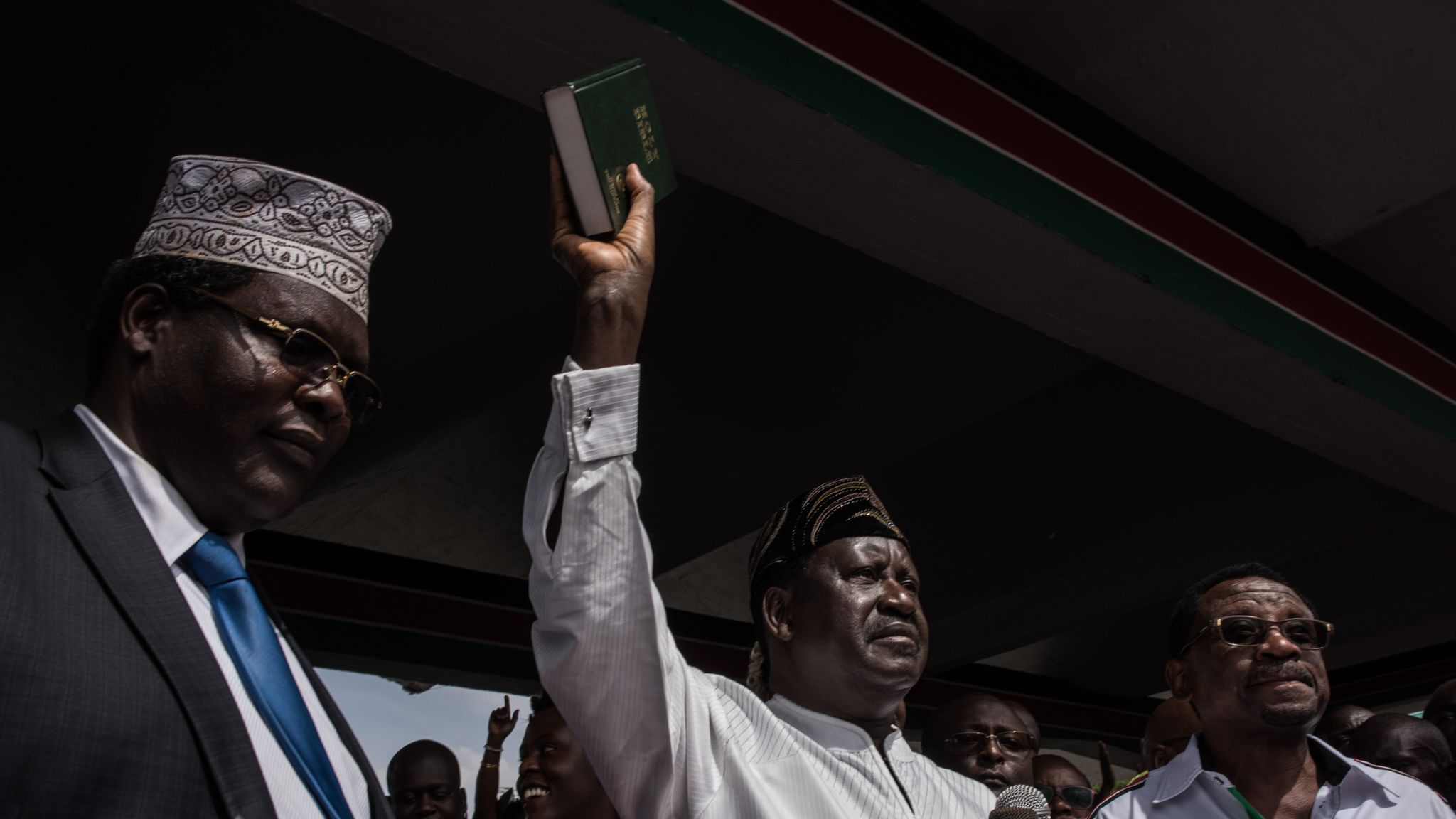 Kenya's opposition leader Raila Odinga 'sworn in' as TV stations taken off air