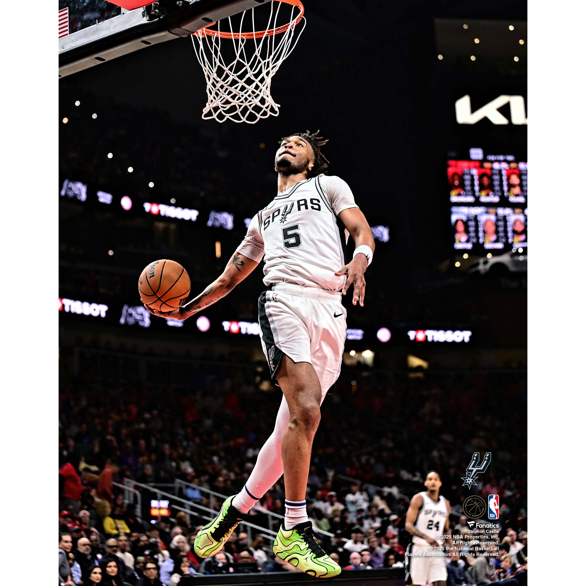 Stephon Castle San Antonio Spurs Unsigned Fanatics Authentic Windmill Dunk Photograph