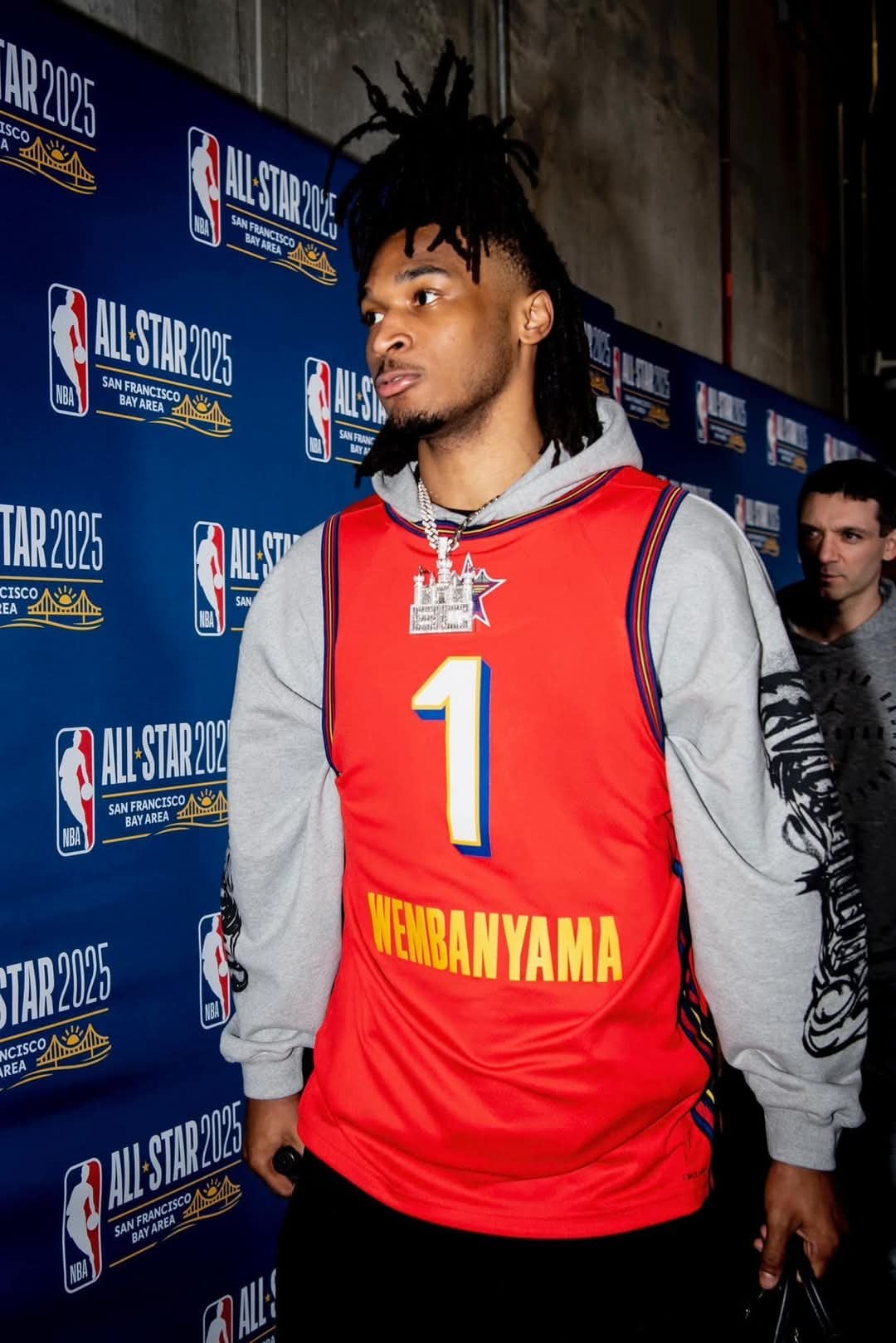 Stephon Castle Repping Wemby As He Arrives For The All Star Game