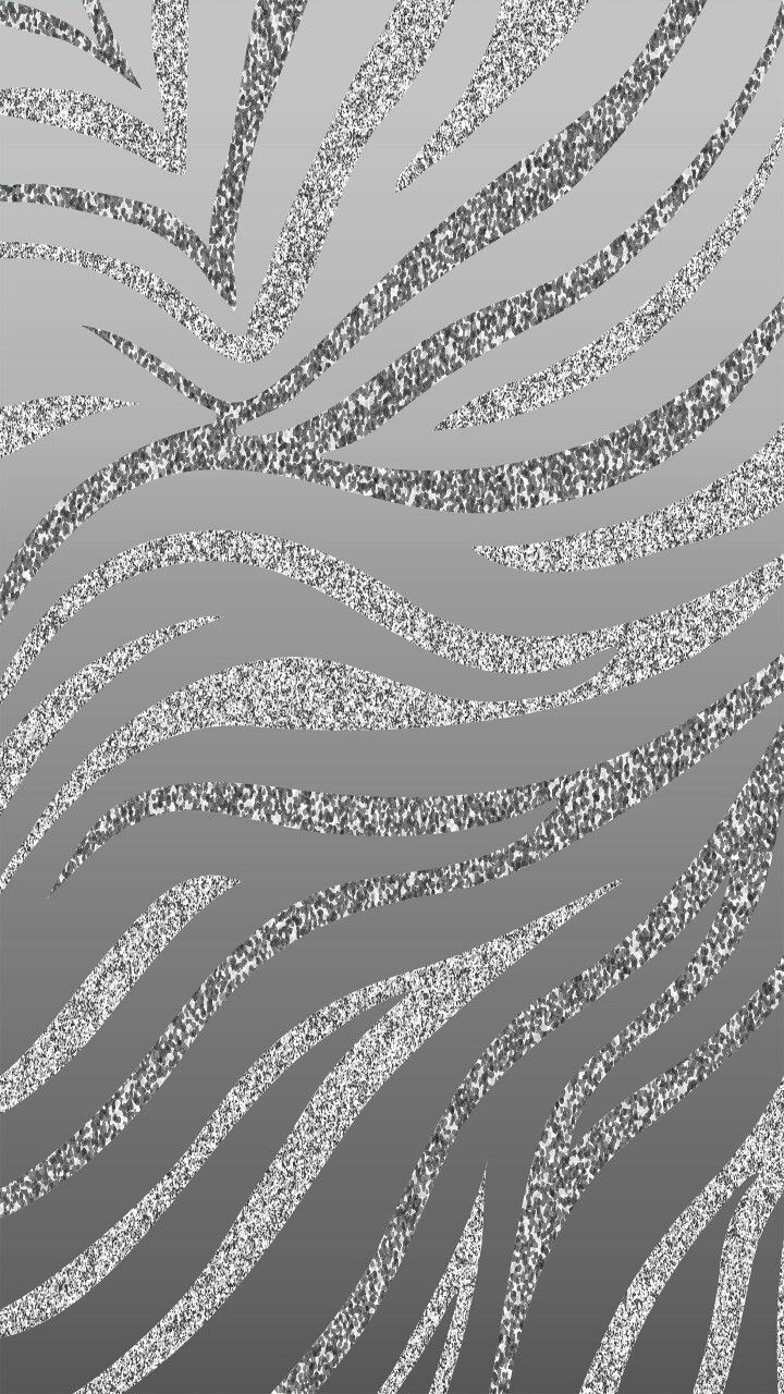 Zebra Print Wallpaper with Silver Glitters