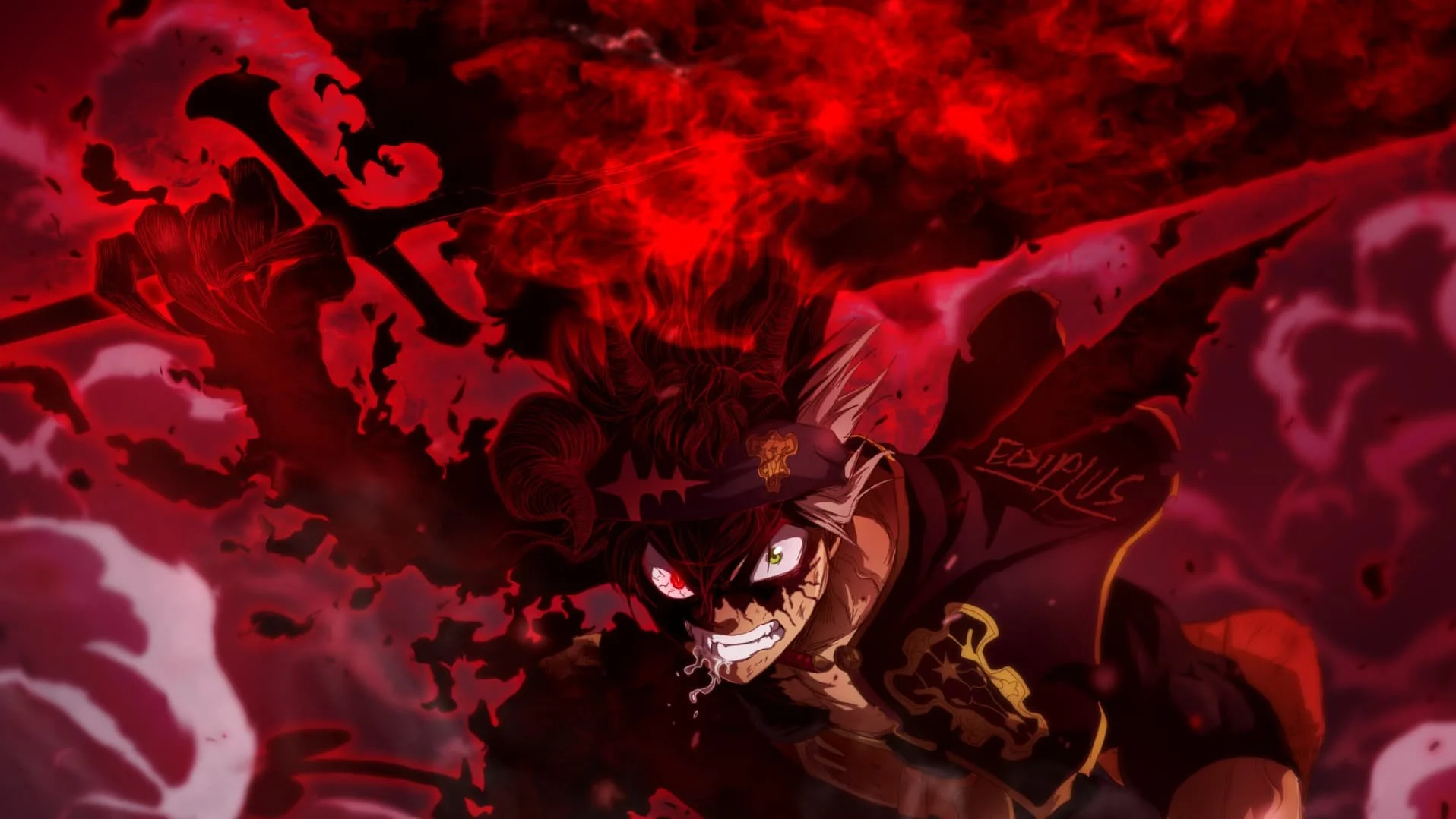 Black clover, anime, black, black clover, clover, dark, galaxy, go, luxe, HD phone wallpaper