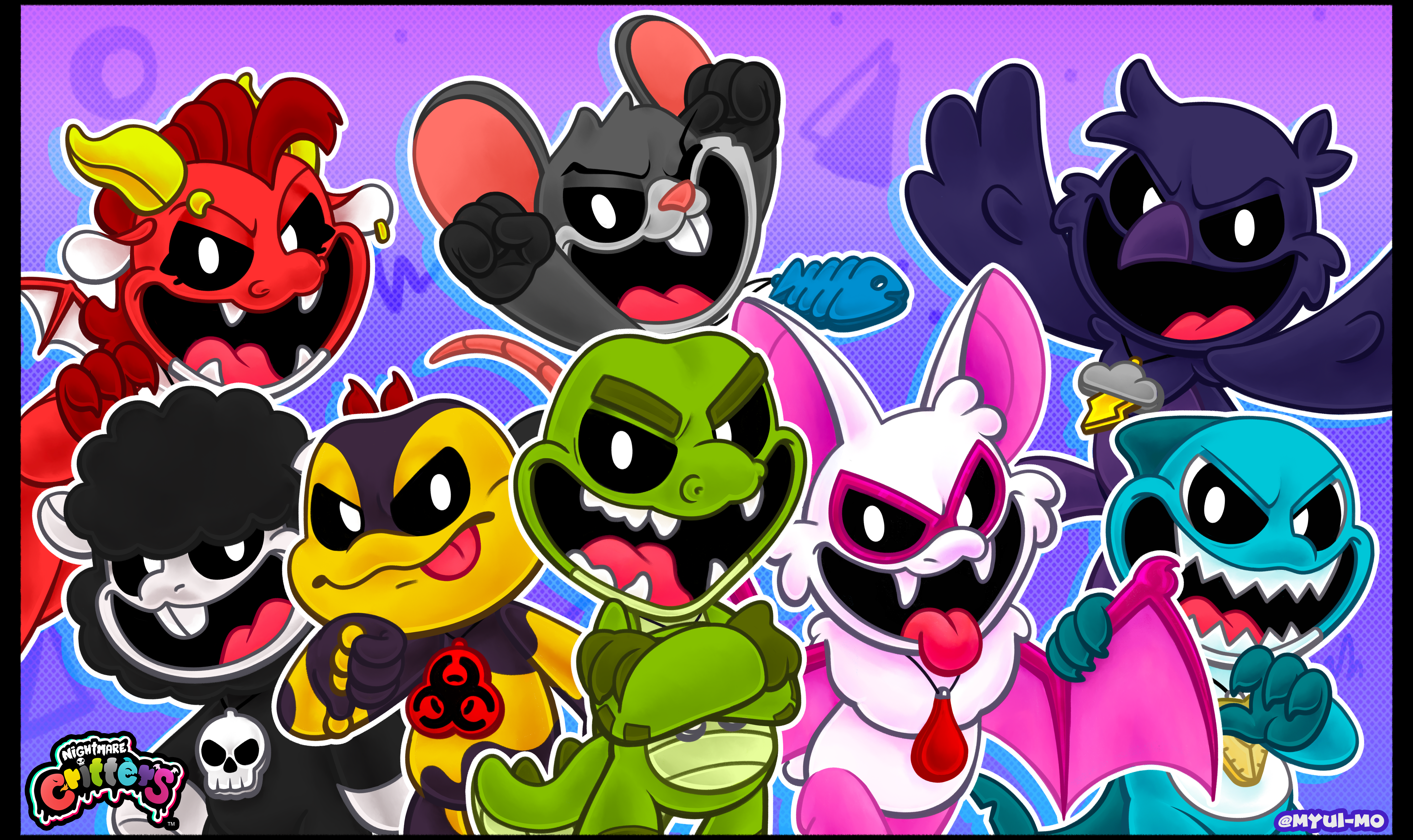 The Nightmare Critters have all been released! I couldn't help but draw them together