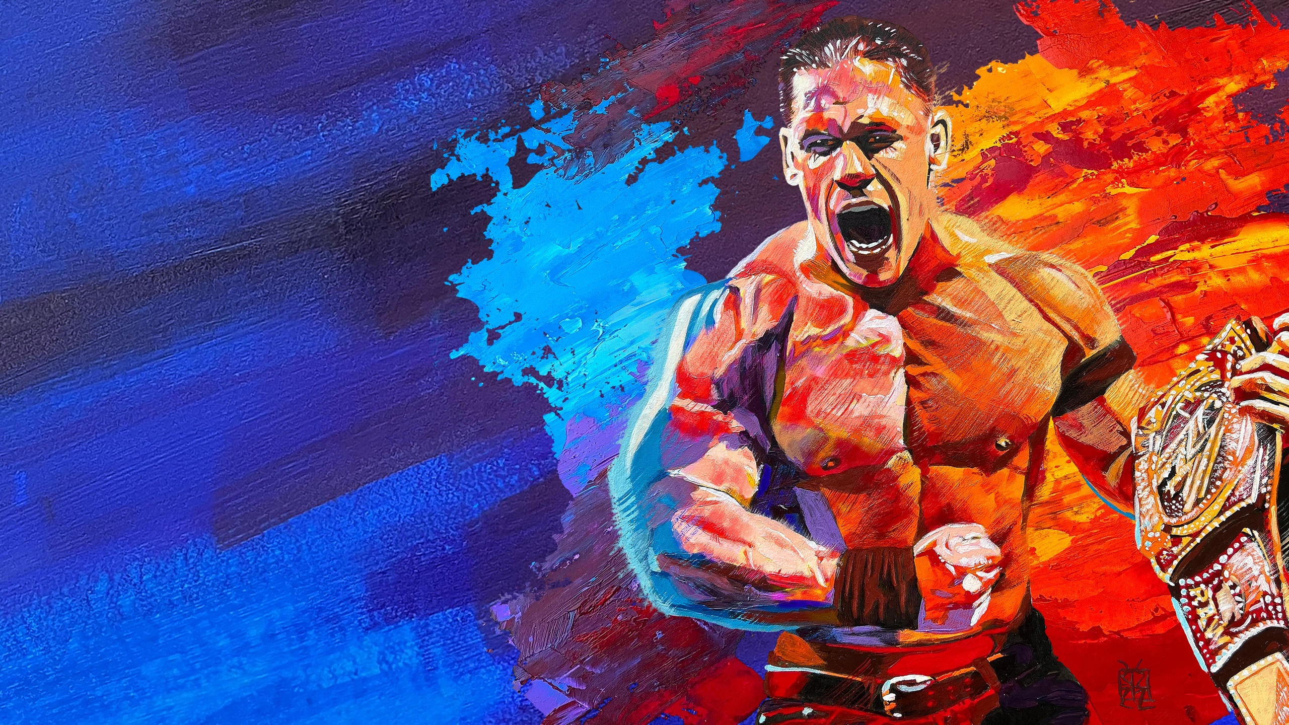 John Cena Wallpaper 4K, WWE 2K23, Game Art
