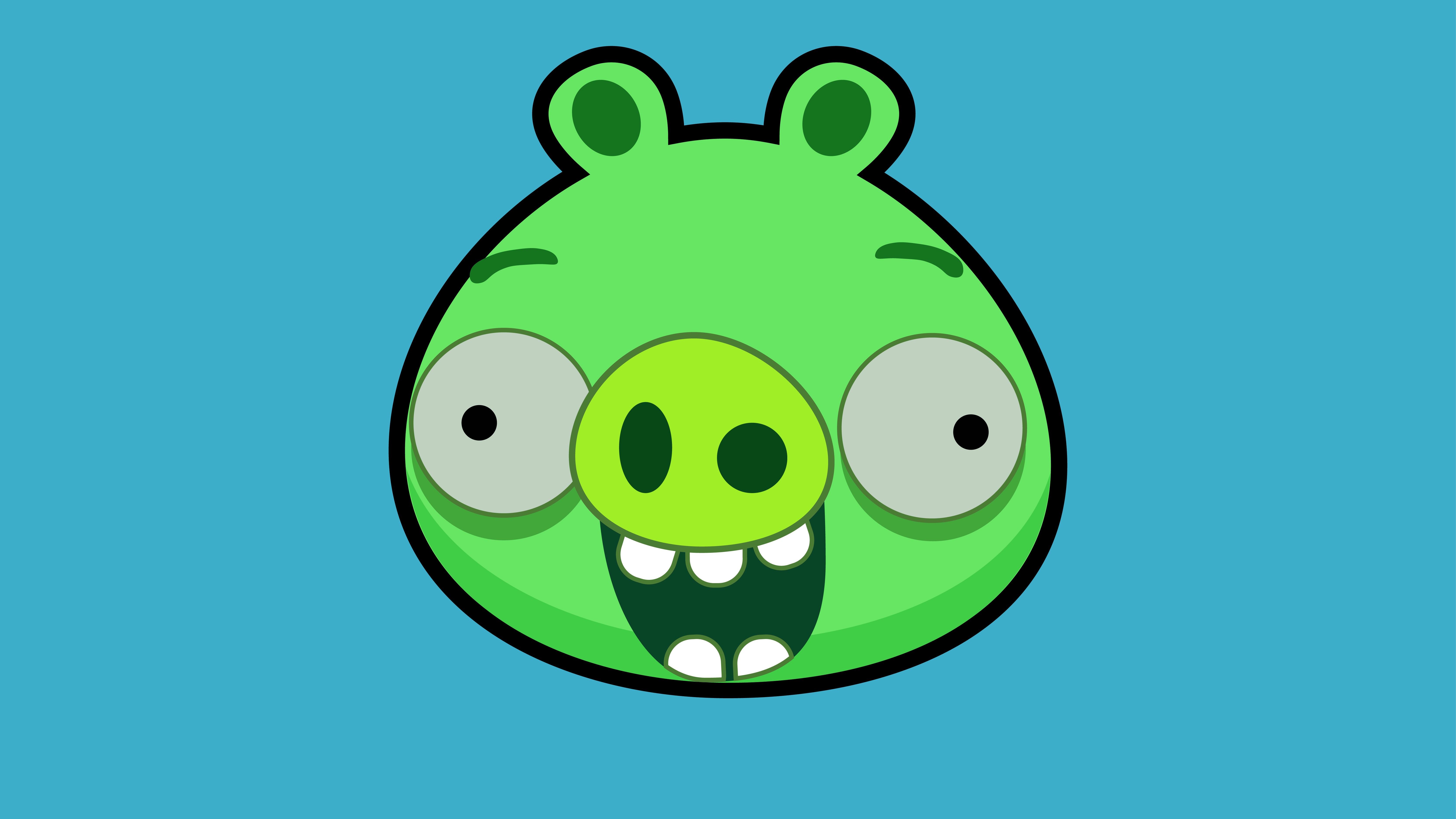 Wallpaper Angry Birds, Green, Cartoon, Smile, Illustration, Background Free Image