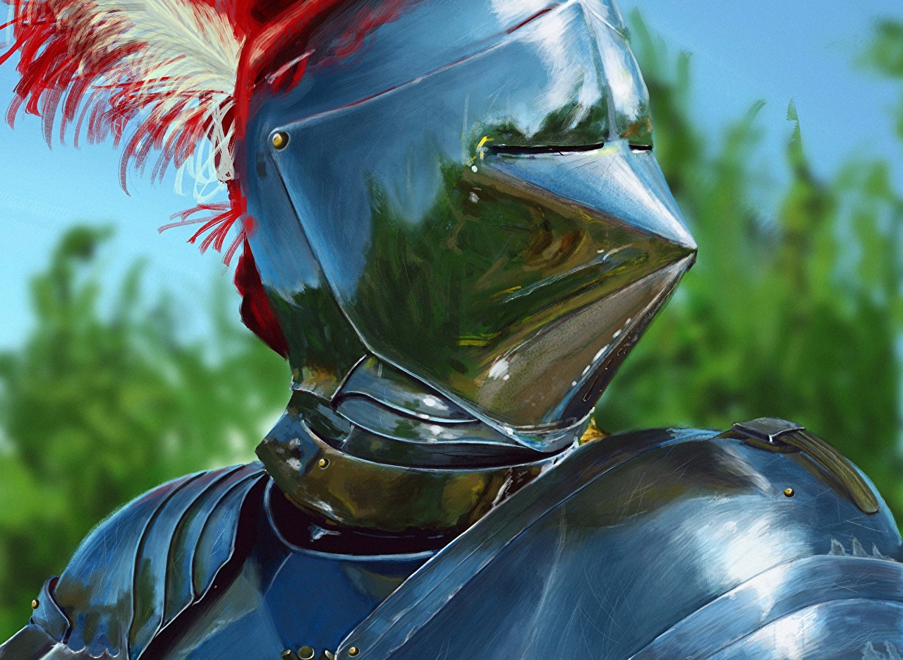 Desktop Wallpaper Armor Knight Helmet Middle Ages Fantasy Closeup