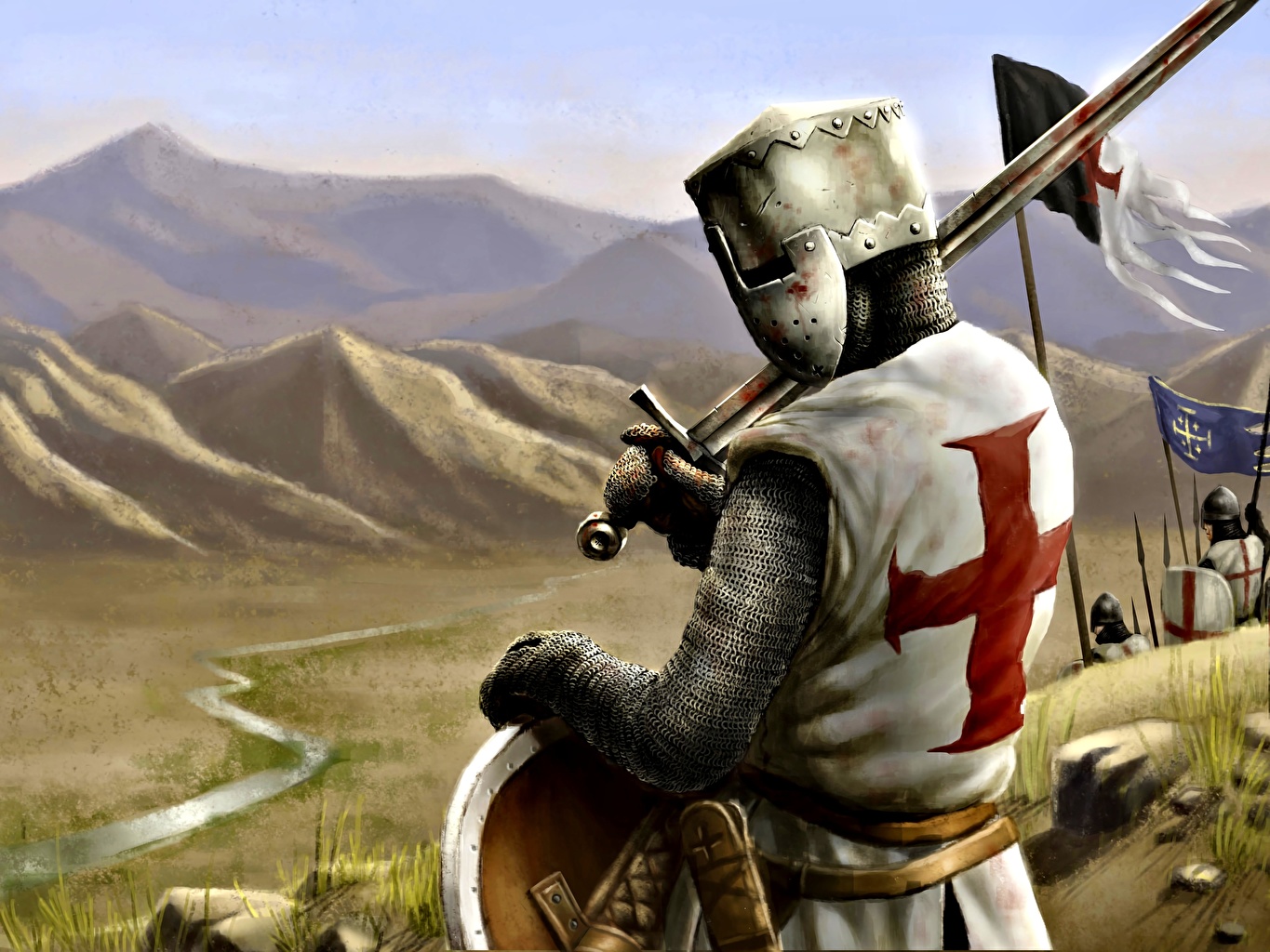Wallpaper Armor Knight Helmet Crusader Fantasy Cross