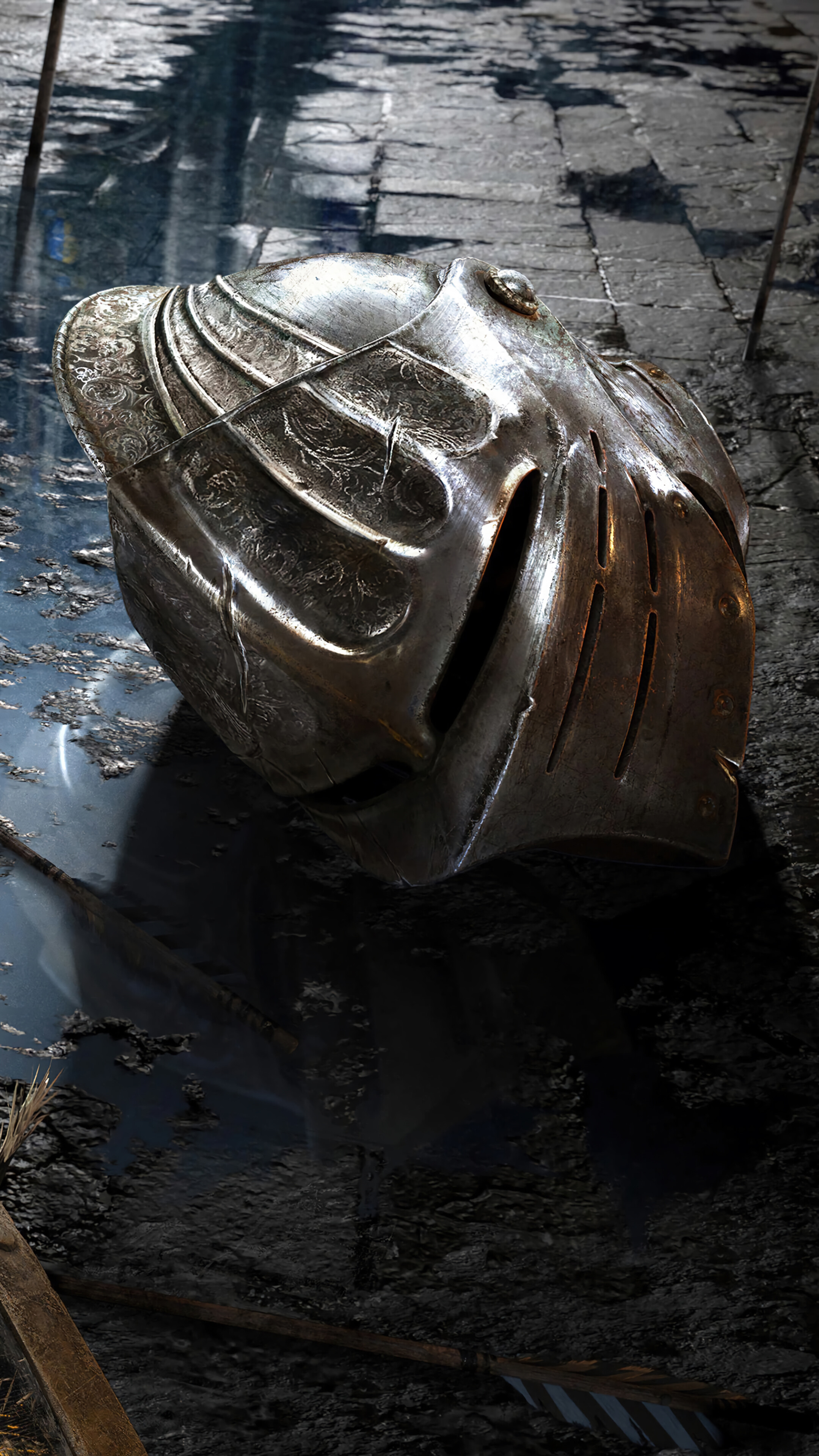 Demon's Souls Game Knight Helmet Shield 4K Wallpaper iPhone HD Phone i