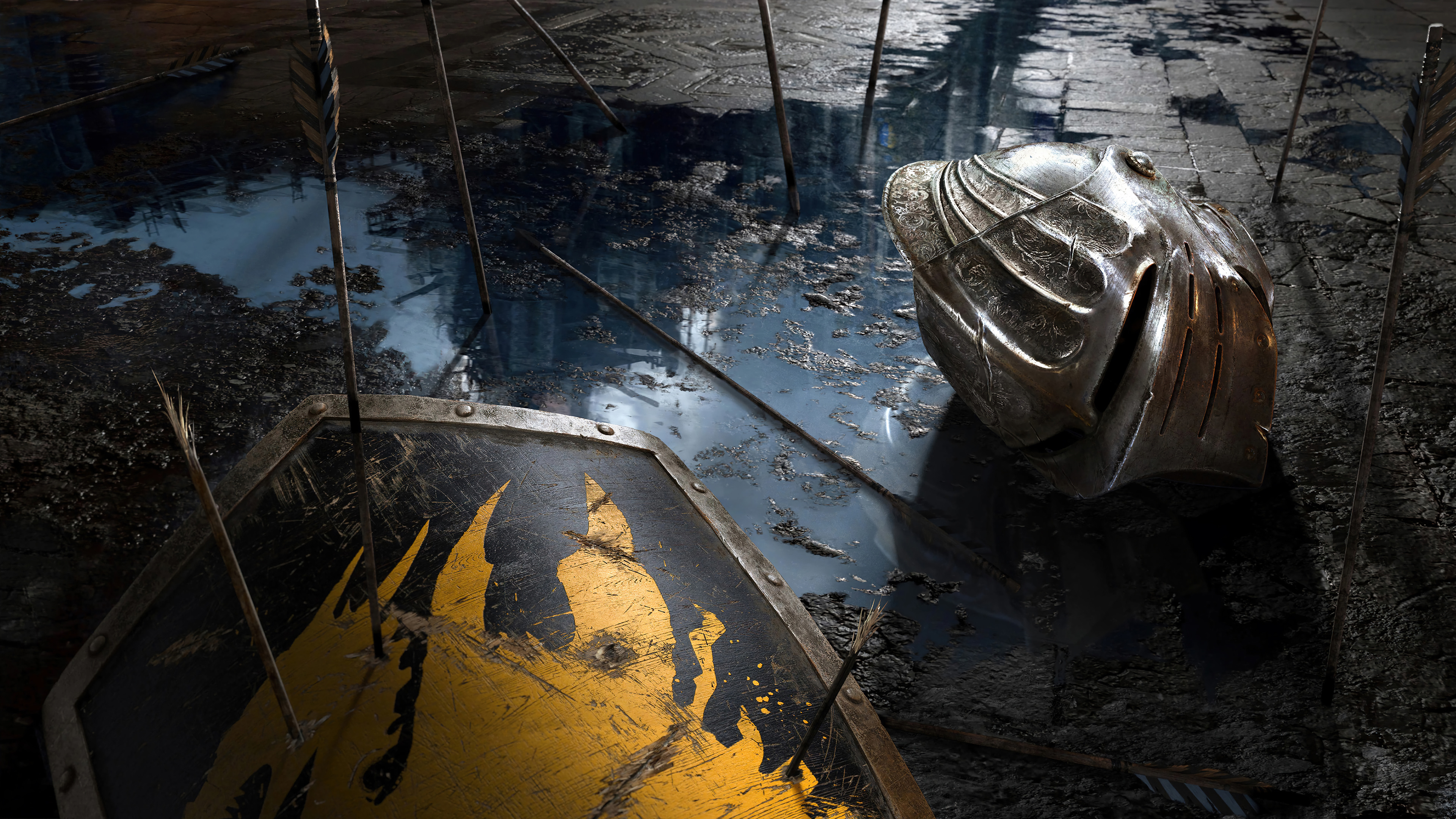 Demon's Souls Game Knight Helmet Shield Wallpaper 4K HD PC i