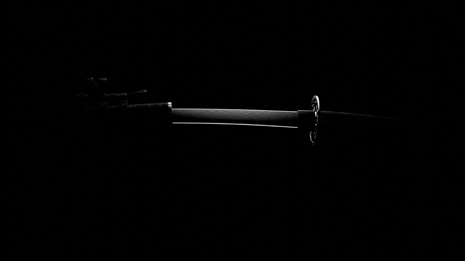 Tried making this cool katana wallpaper in blender (extra dark) (model not by me) [1920x1080]