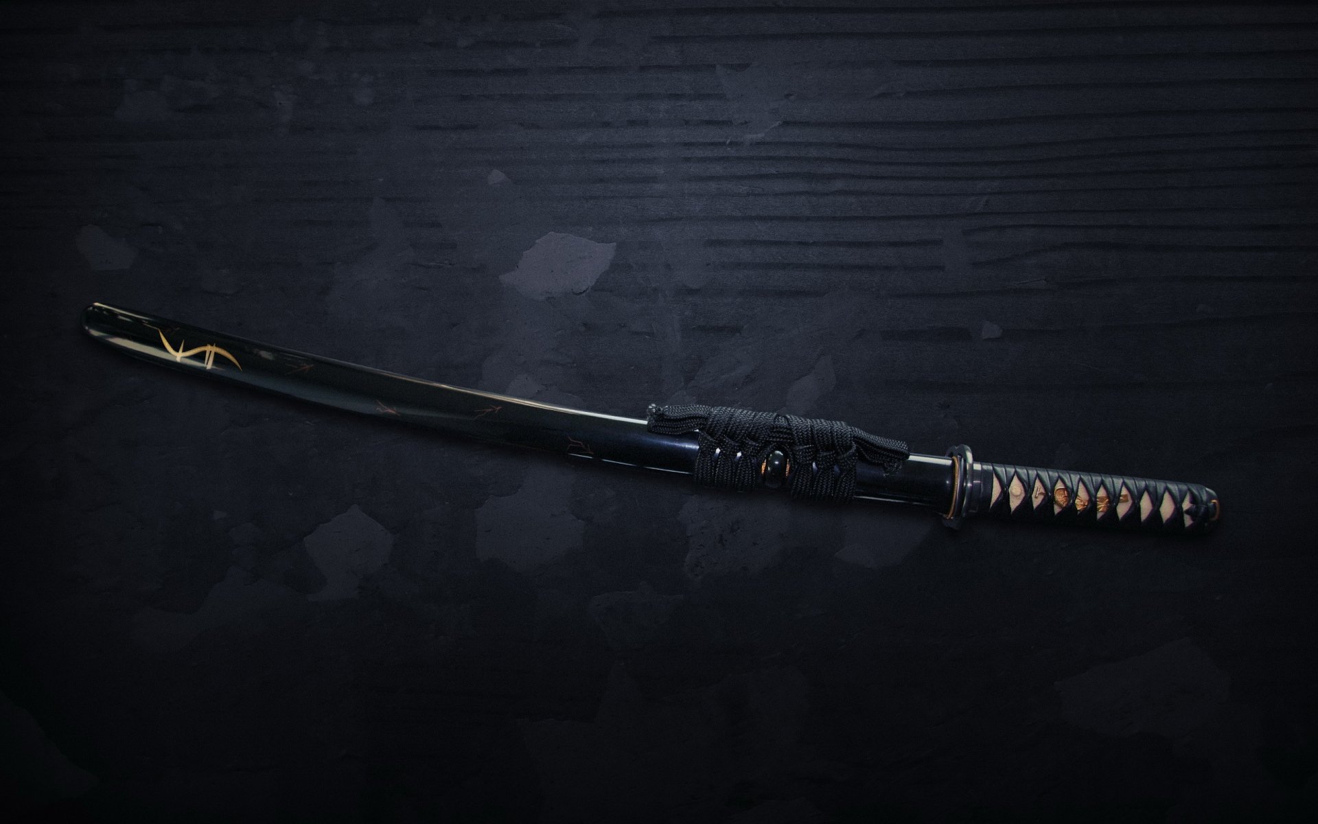 HD Wallpaper: Elegant Katana Sword Display