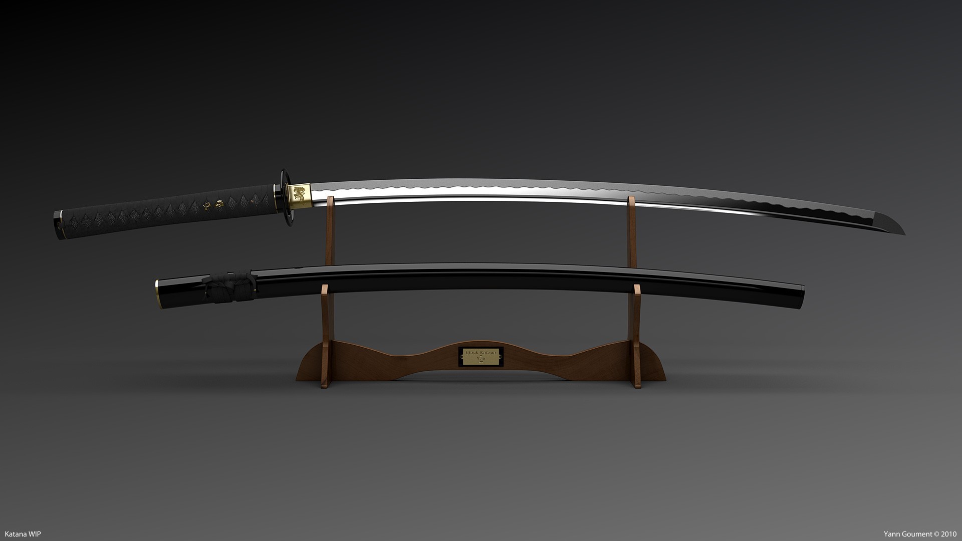 Wallpaper weapons, black, sword, katana for mobile and desktop, section оружие, resolution 1920x1080