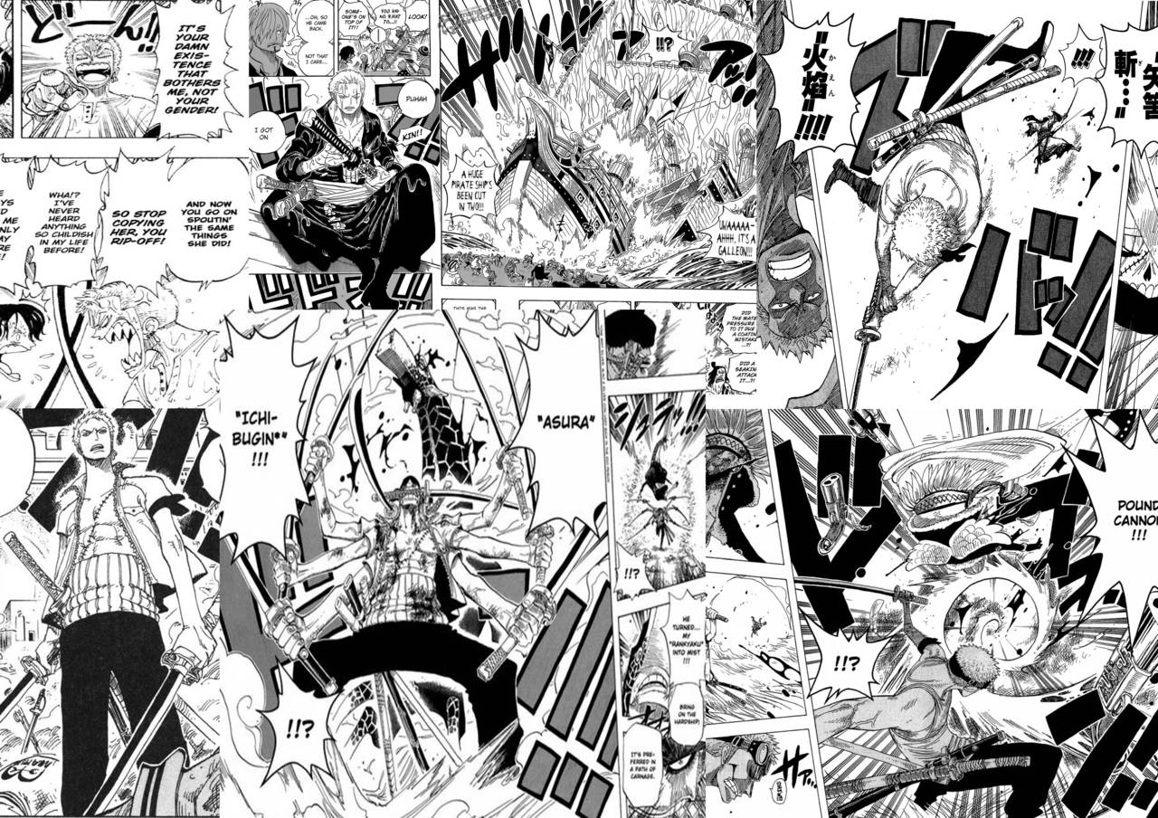 Download Swordsman Roronoa Zoro Manga Panel Wallpaper