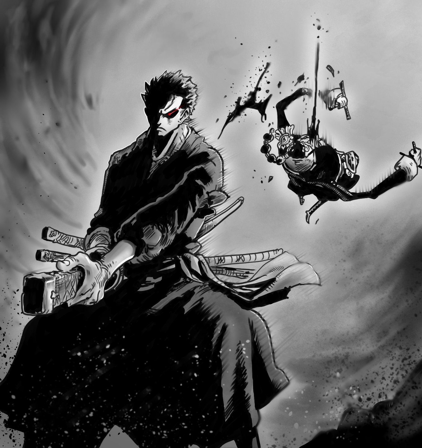 Majkan. Commissions Open PIECE 997 Painted the new Zoro panel! #OnePiece997 #ONEPIECEスタンプ