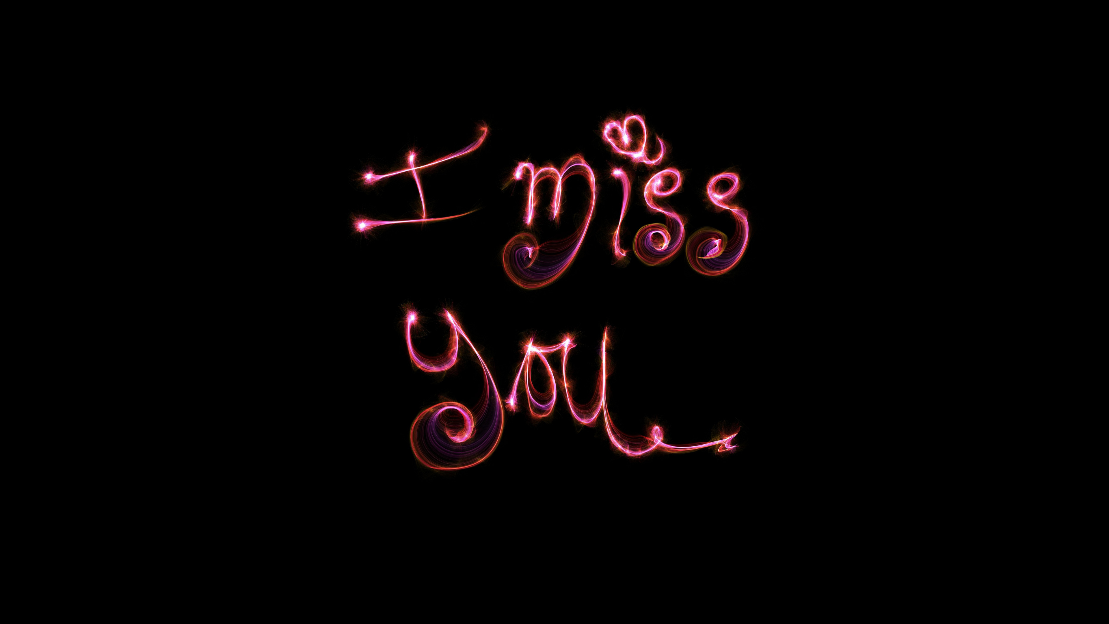 I Miss You Wallpaper 4K, AMOLED, Black background, 5K