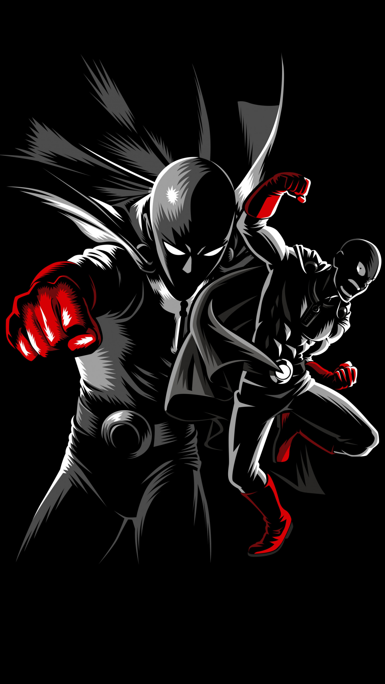 One Punch Man Saitama Artwork AMOLED 5K Wallpaper