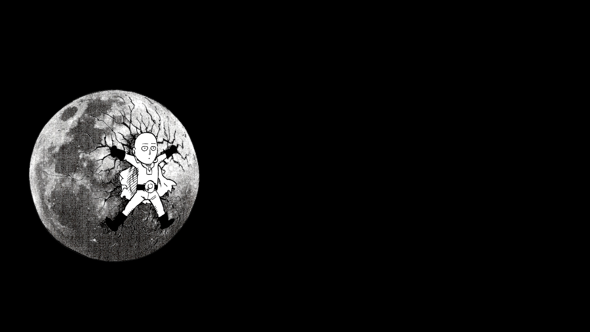 Saitama On The Moon Punch Man HD Wallpaper