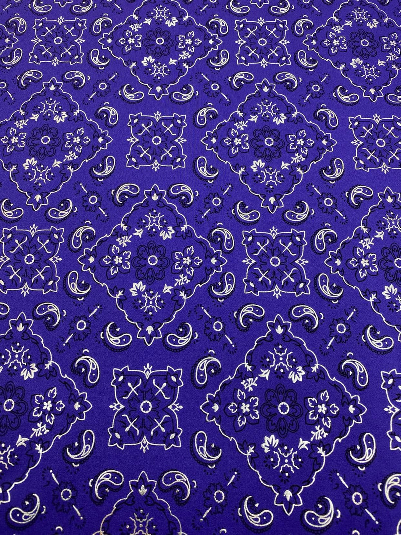 Bandana Print Fabrics Spandex Fabric Sold By The Yard