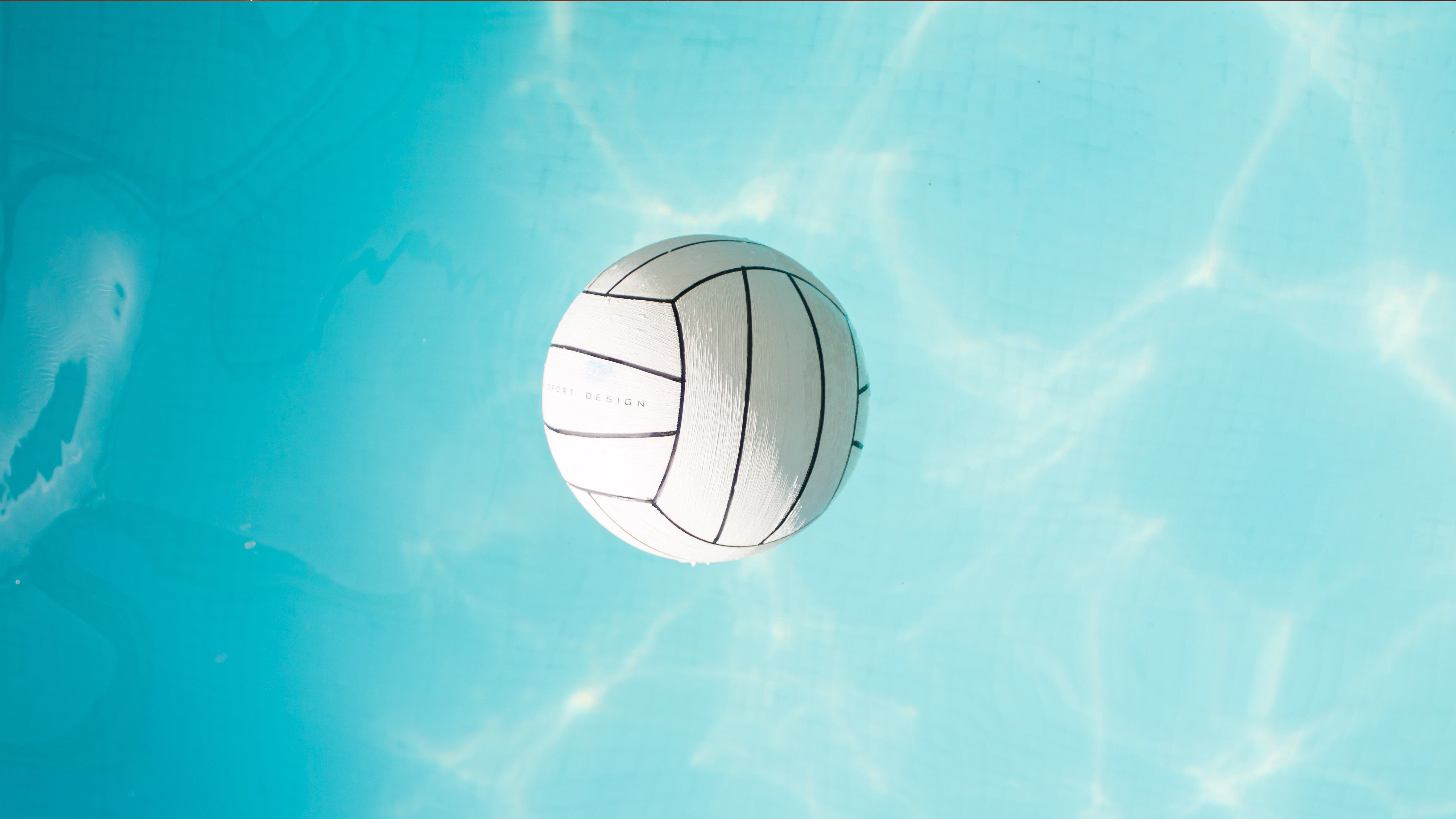 White Volleyball In Blue Background 4K 5K HD Volleyball Wallpaper