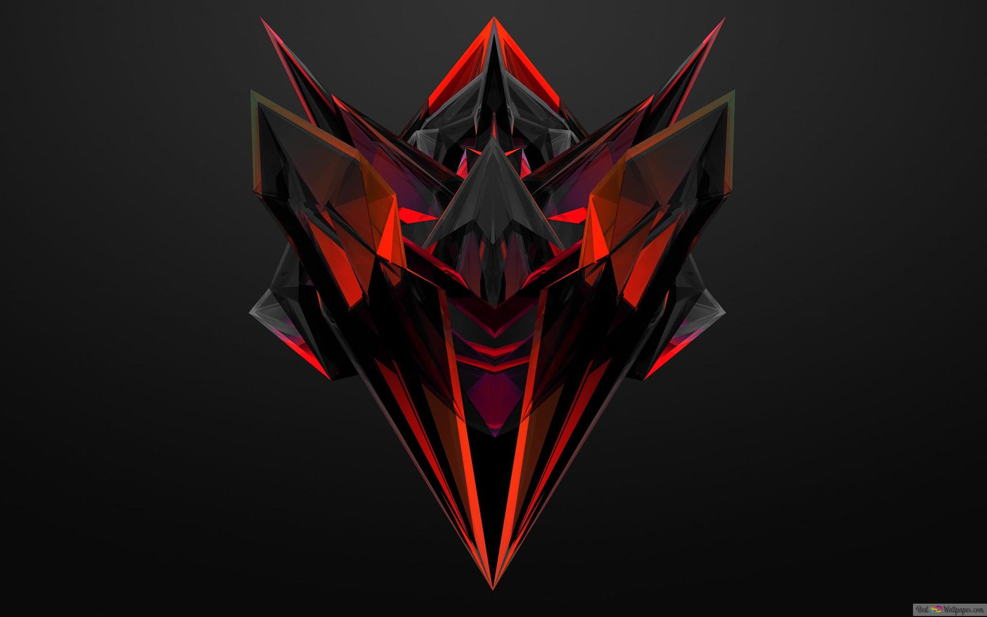 Red and black logo 4K wallpaper download