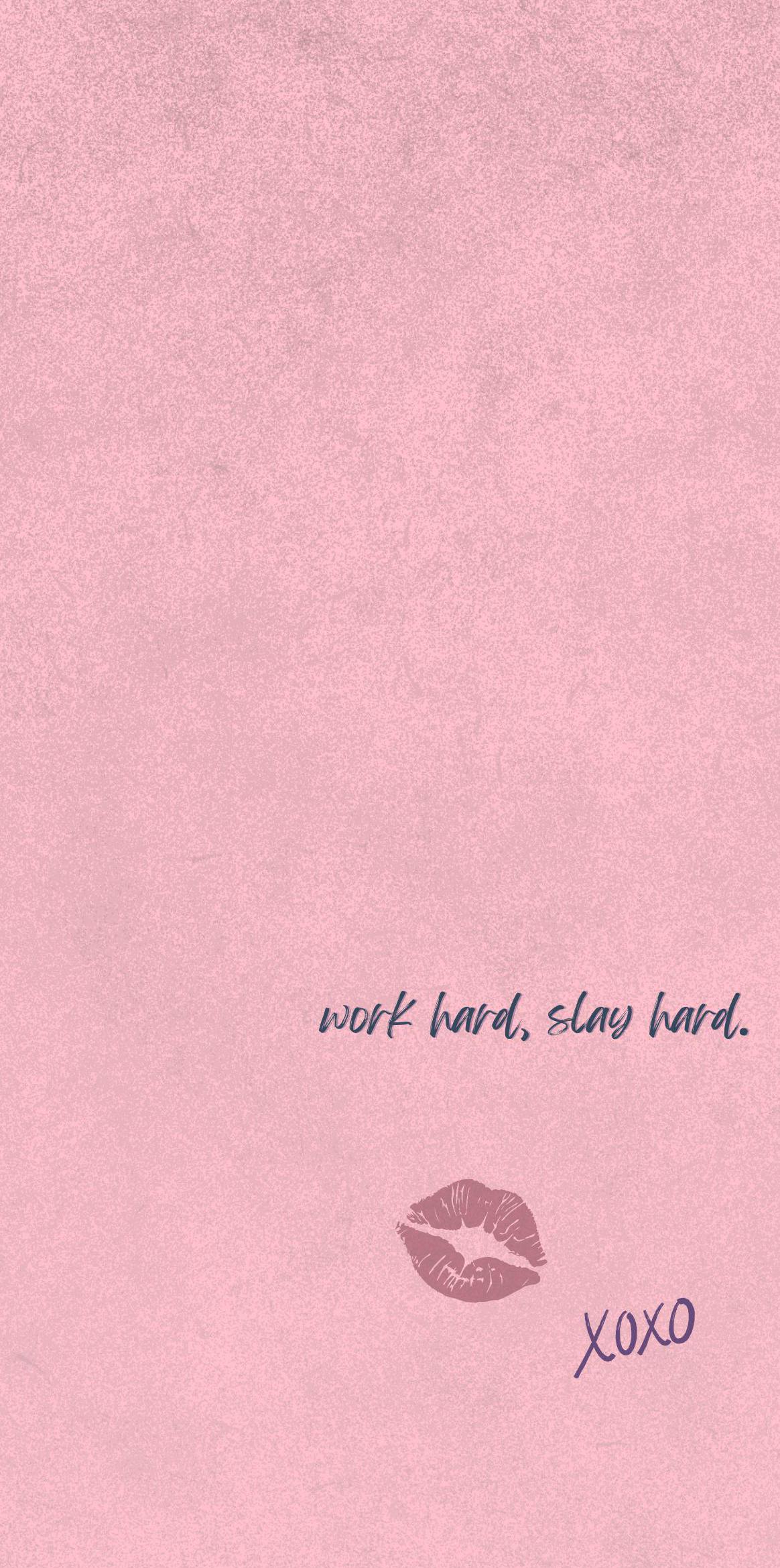 Girl Boss iPhone Wallpaper. Work Hard, Slay Hard. Minimalist Digital Download
