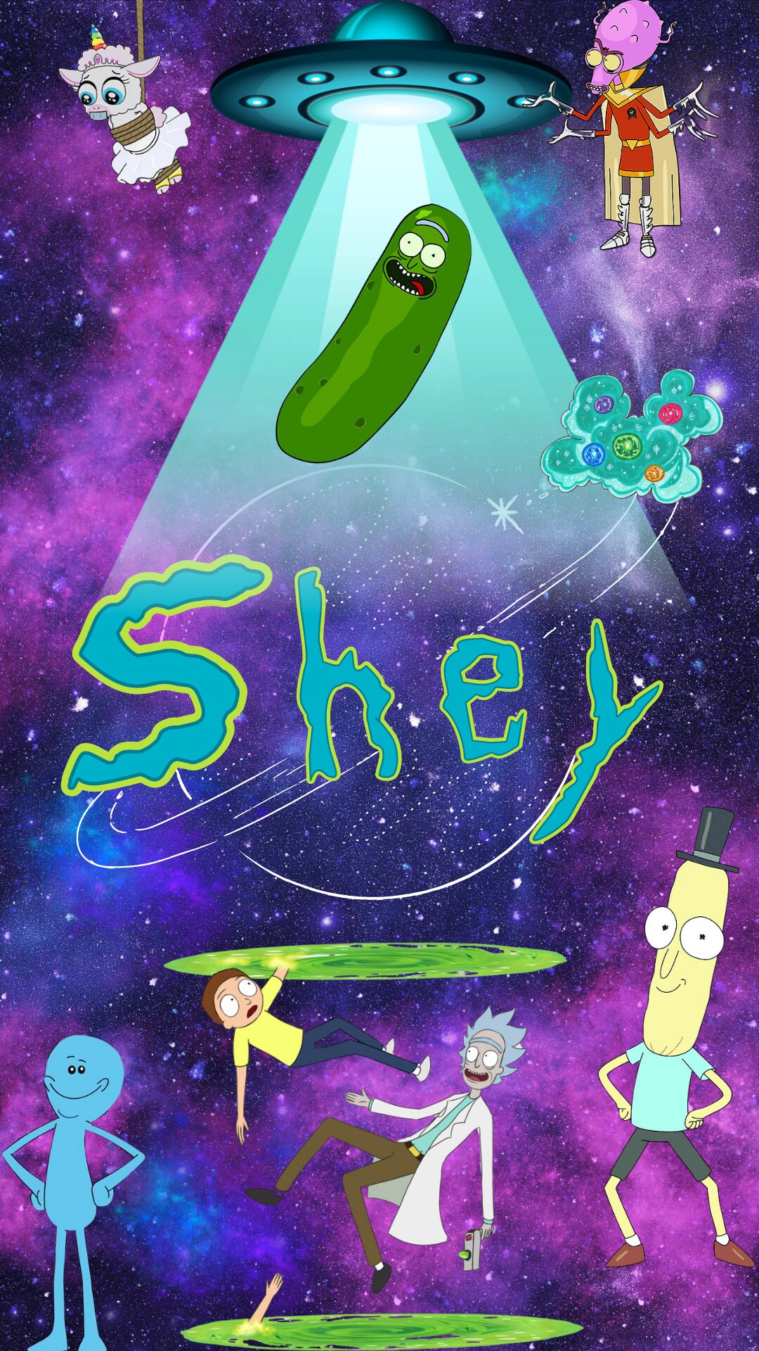 Rick & Morty Custom IPhone Android Wallpaper