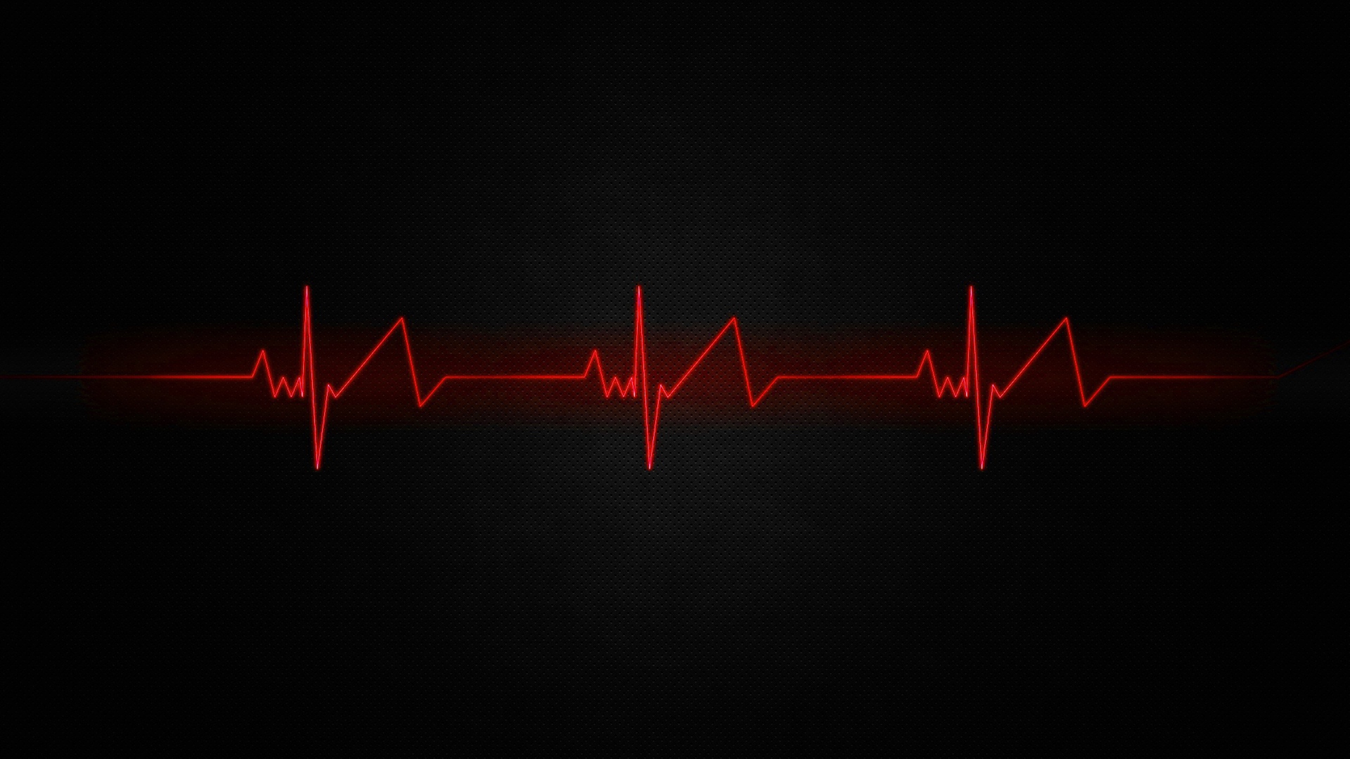 Red thread heart rate on a black background Desktop wallpaper 1920x1080