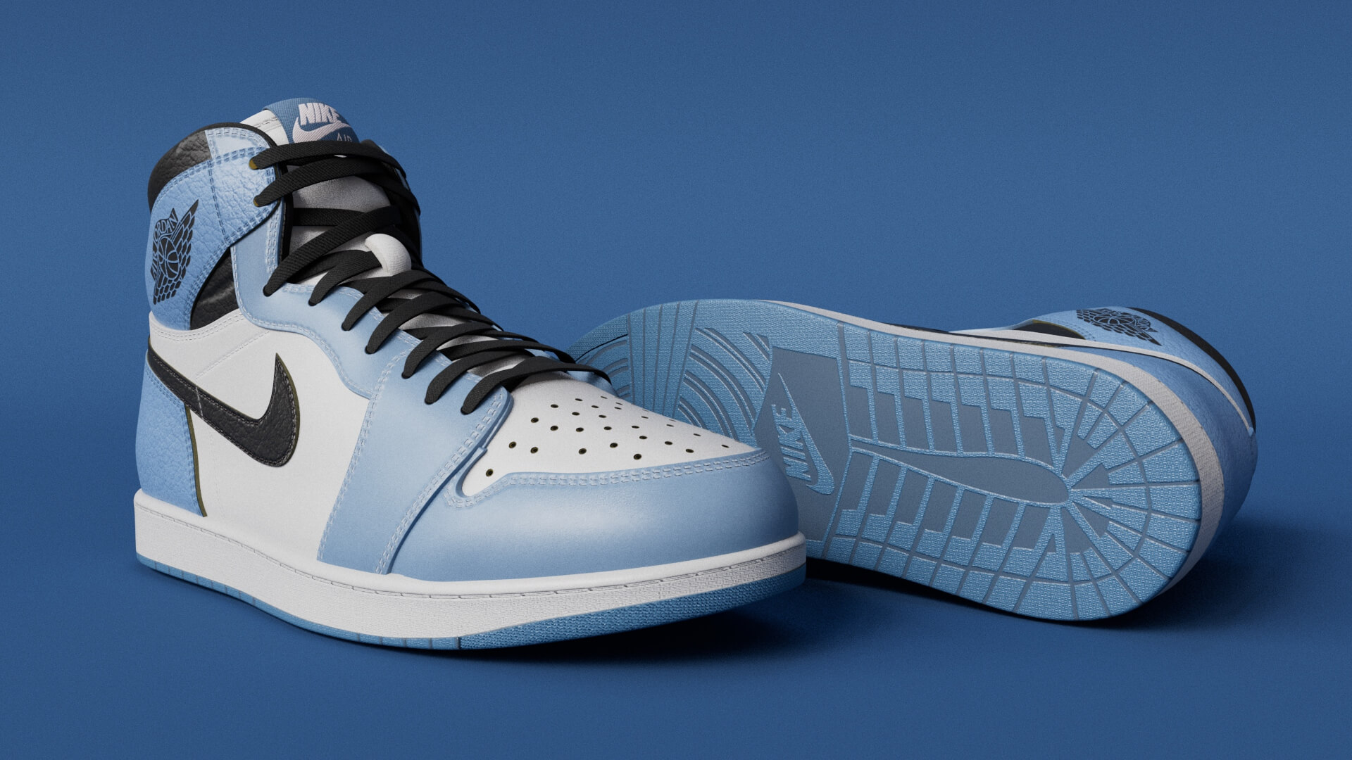 University Blue Jordan Air Jordan Wallpaper HD Airjordan Retro Highog Color Blue 3D Model By Chitam