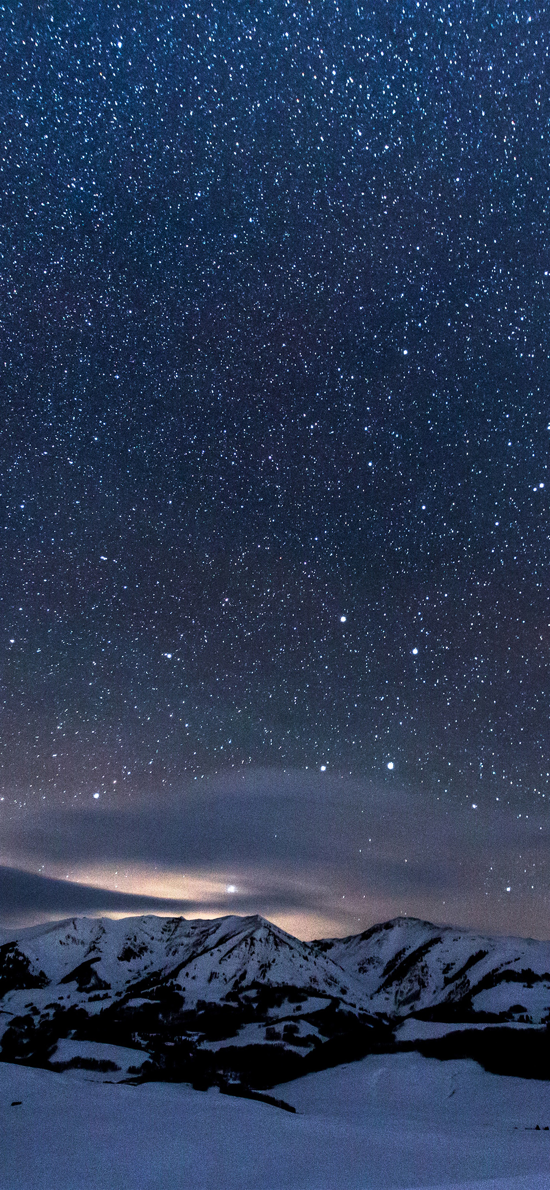 iPhone X wallpaper. snow night sky star space nature