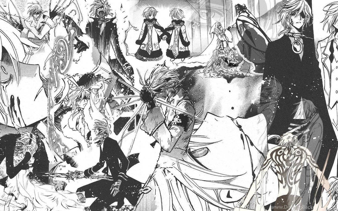 Anime Art Black And White Wallpaper
