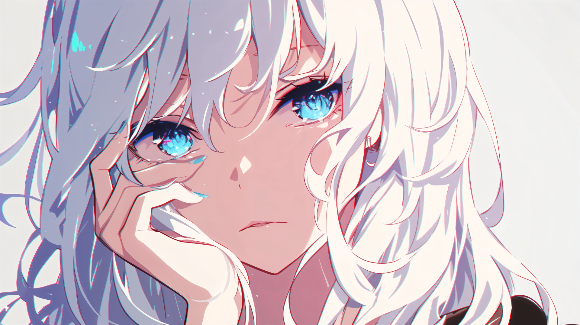 Captivating White Anime Beauty Ultra HD Wallpaper