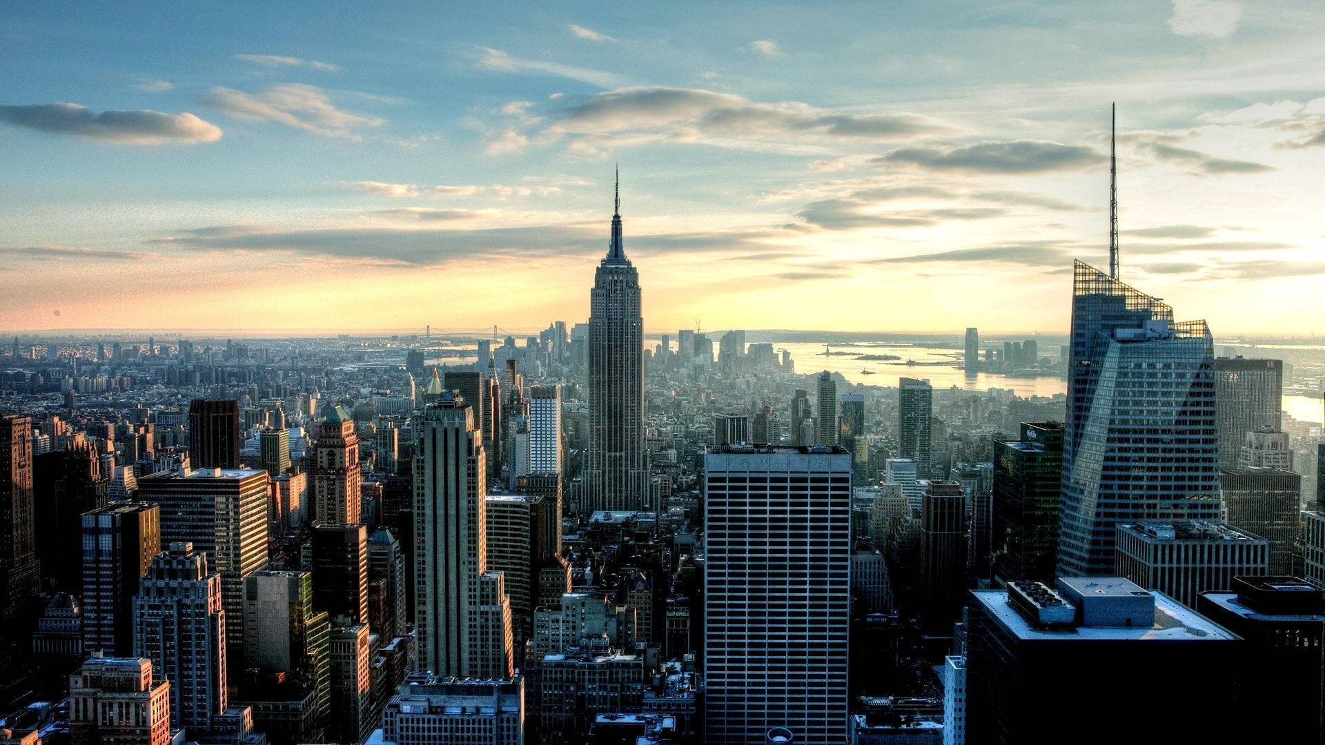 Download Beautiful Morning View Of New York Skyline Wallpaper