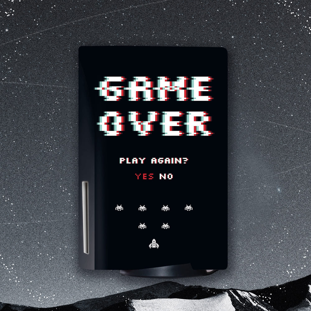 Game Over PS5 Skin Black Vinyl Sticker for Sony Playstation 5