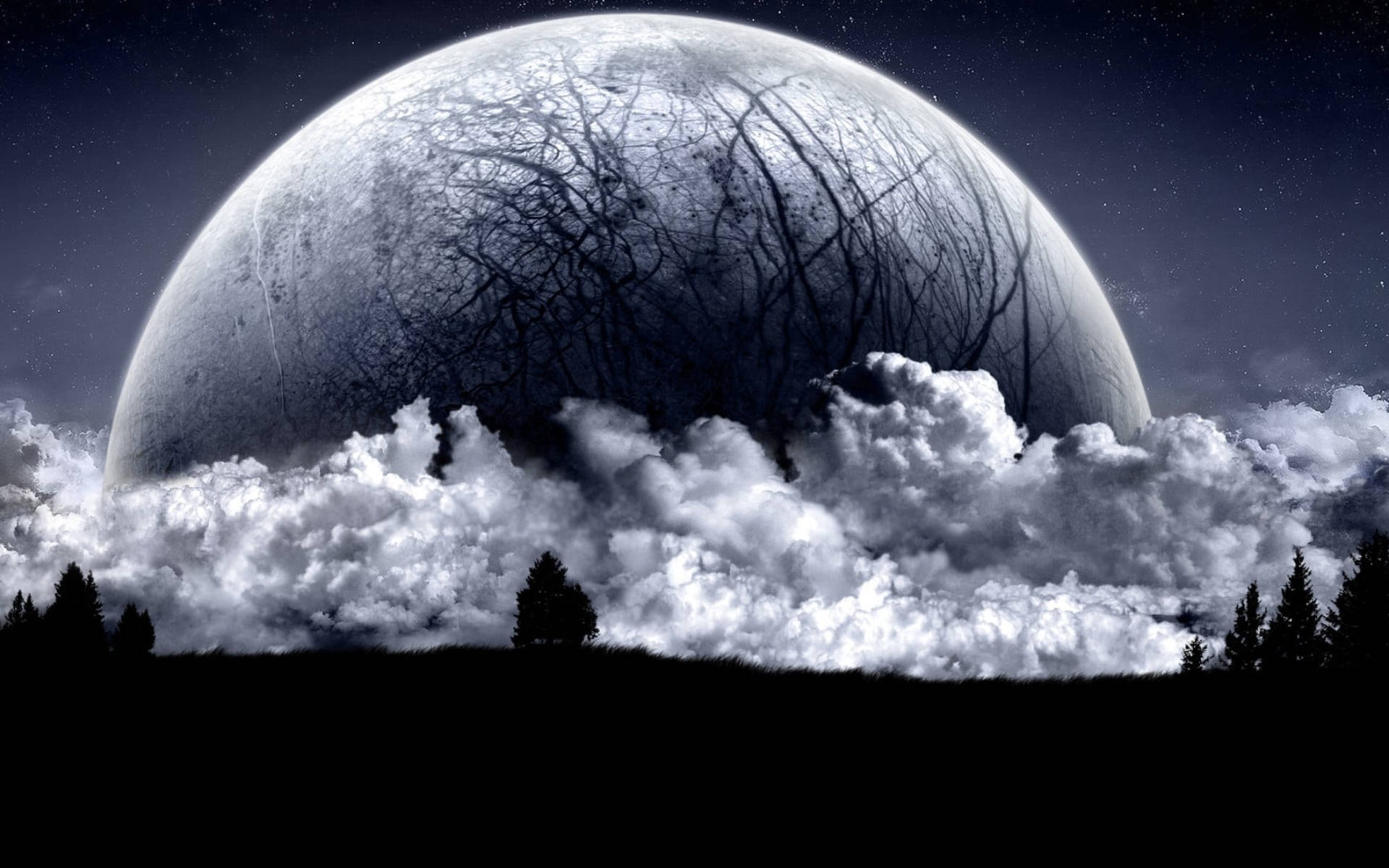 Galaxy Moon Wallpaper