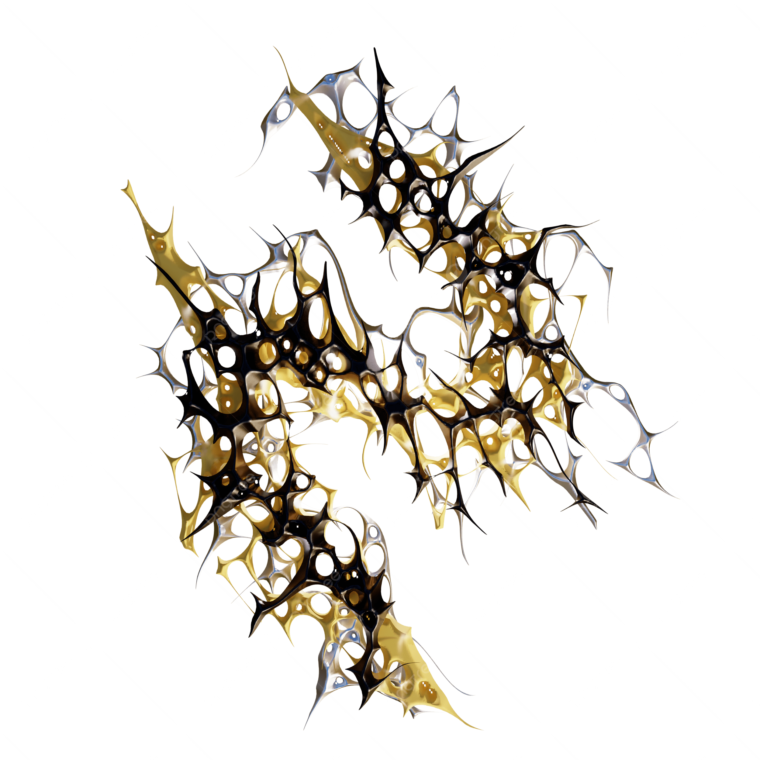 3D Yellow Cybersigilism Techno Totem, Cybersigilism, Neotribal, Y2k PNG Transparent Clipart Image and PSD File for Free Download