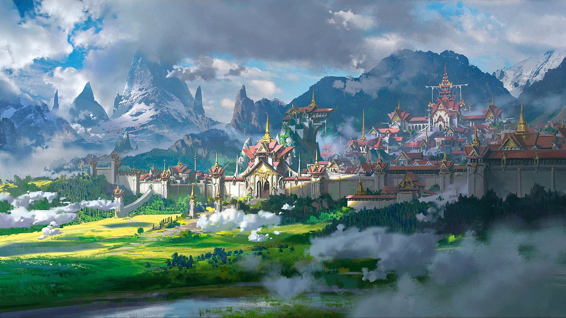 Fantasy Cityscape HD Wallpaper