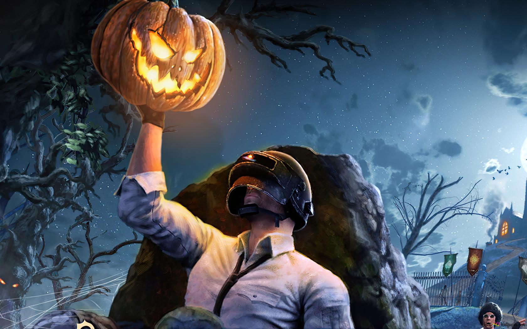 PlayerUnknown's Battlegrounds (PUBG Mobile) Guy Halloween 4K wallpaper download