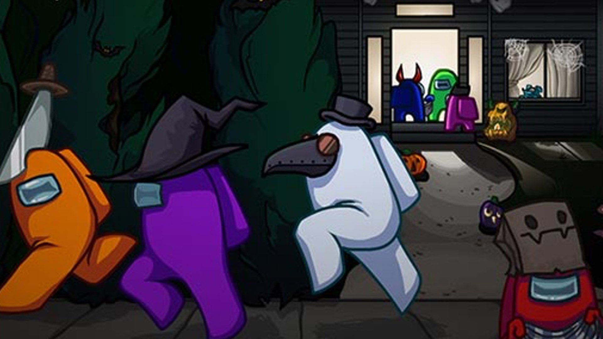 Halloween Promo Amoung Us HD Games Wallpaper