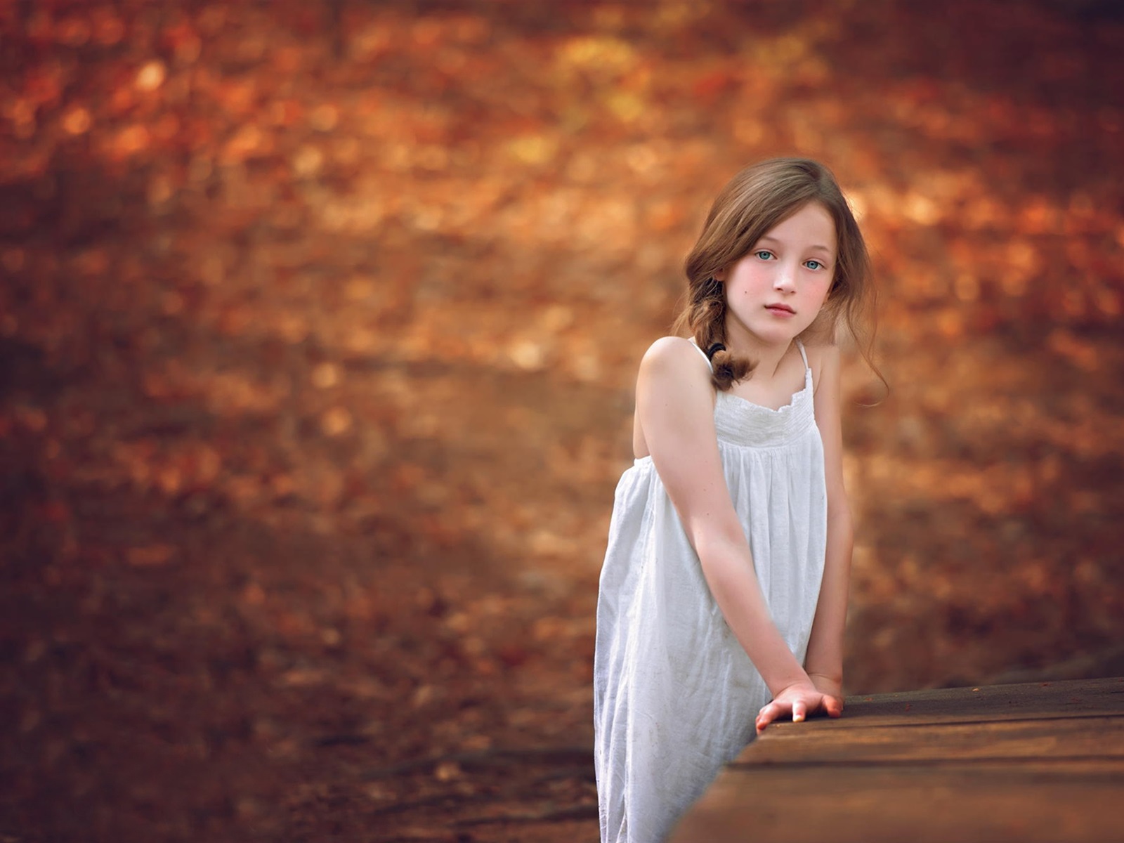 Wallpaper Sadness cute girl, autumn 1920x1200 Picture, Image